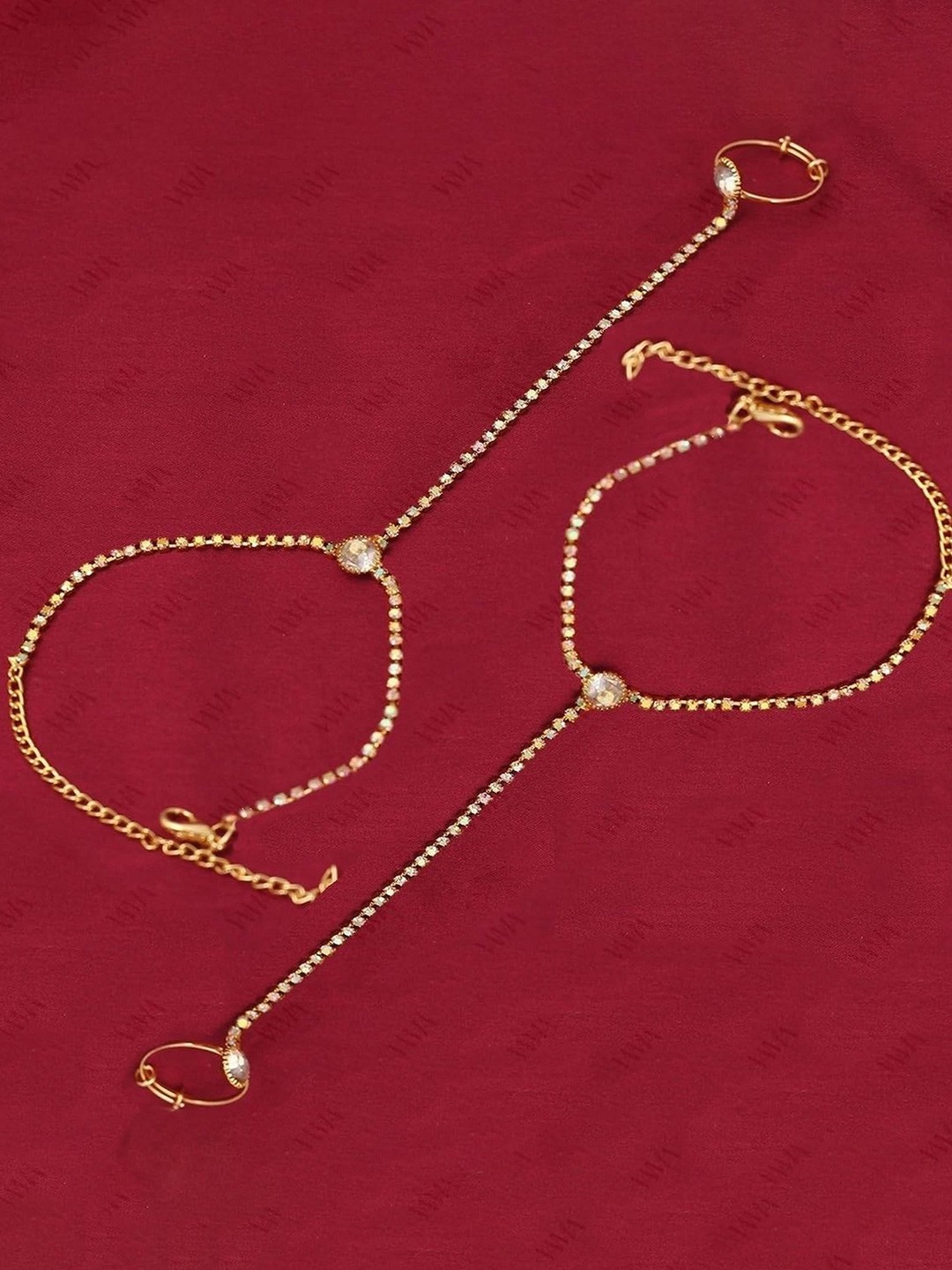 

VAMA Women Crystals Handcrafted Gold-Plated Armlet Bracelet