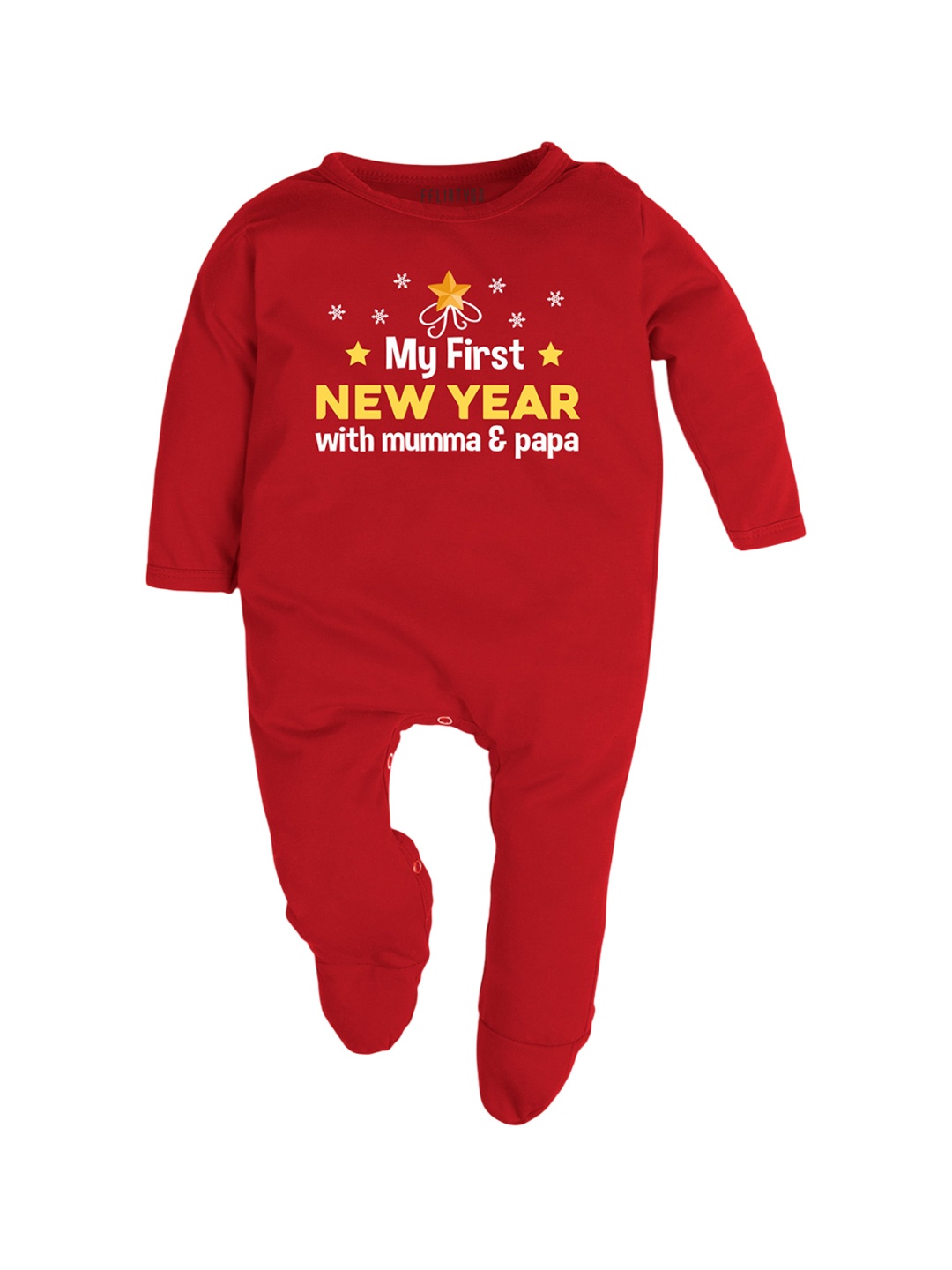 

FFLIRTYGO Infants Printed Pure Cotton Sleepsuit, Red