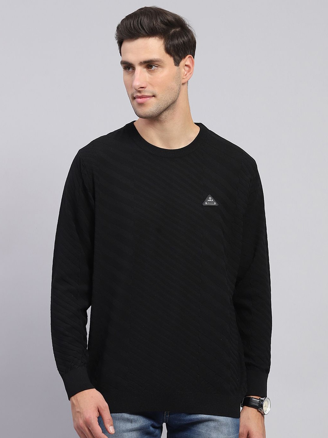 

rock.it Men Round Neck Pullover, Black