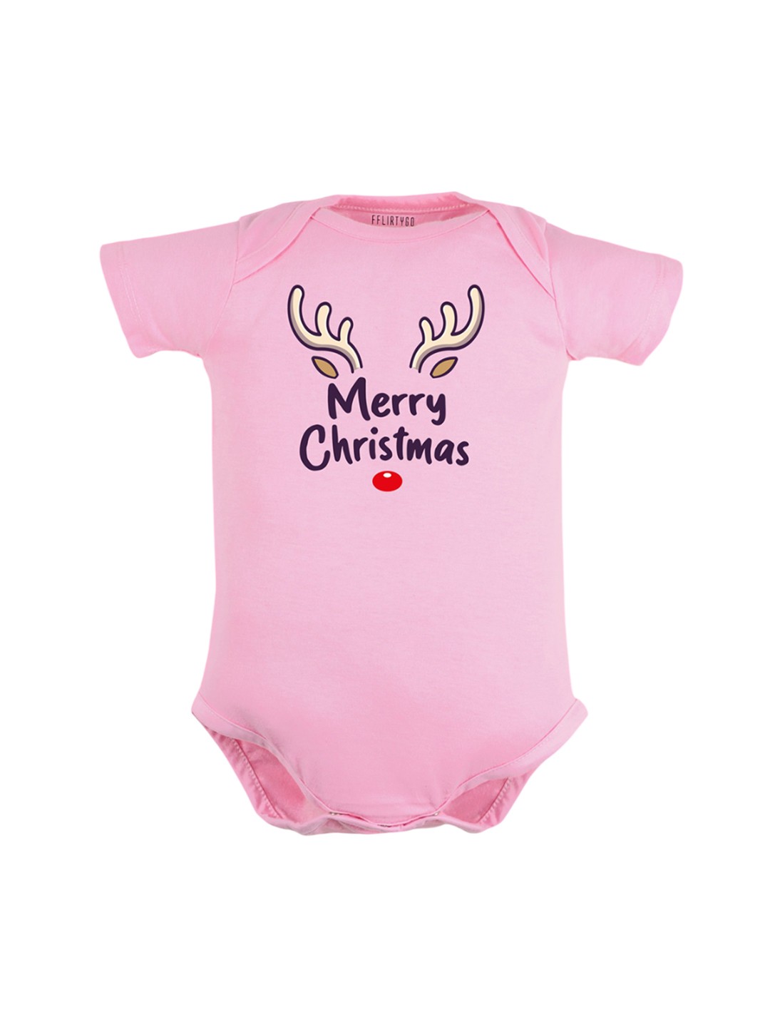 

FFLIRTYGO Infants Printed Pure Cotton Bodysuit, Pink