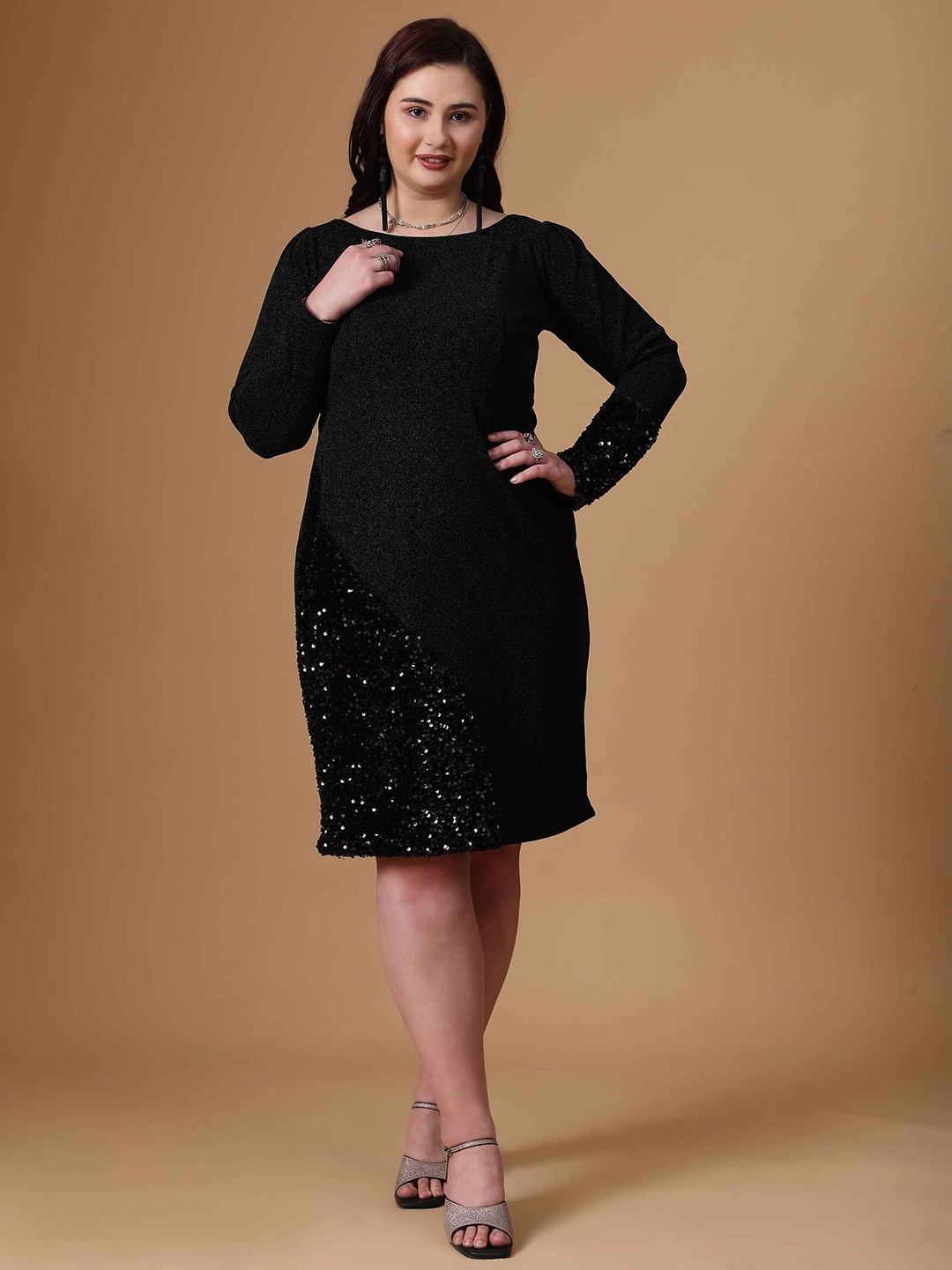 

Curvy Lane Women A-Line Dress, Black