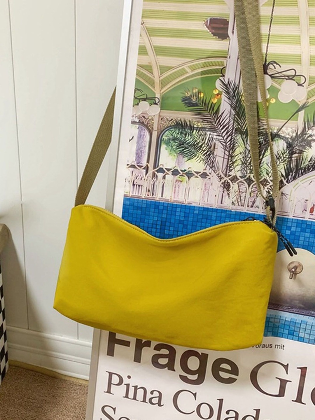 

StyleCast Yellow Solid Structured Side Bag