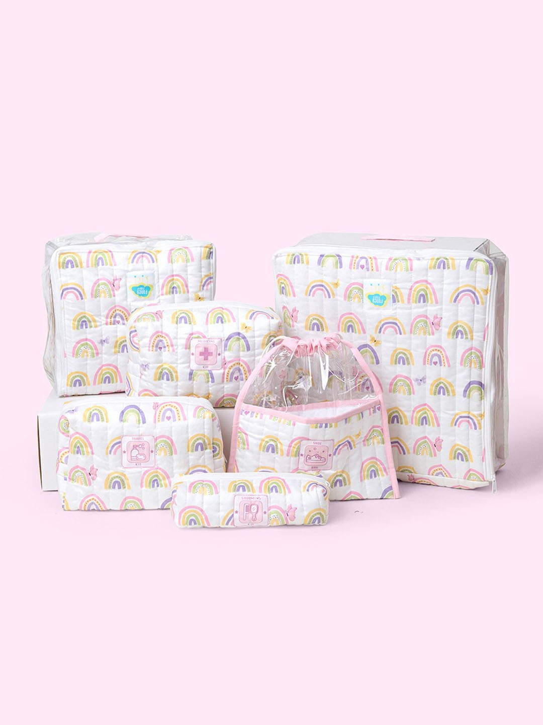 

Fancy Fluff Pink Set of 5 Regular Multi-Utility Organisers
