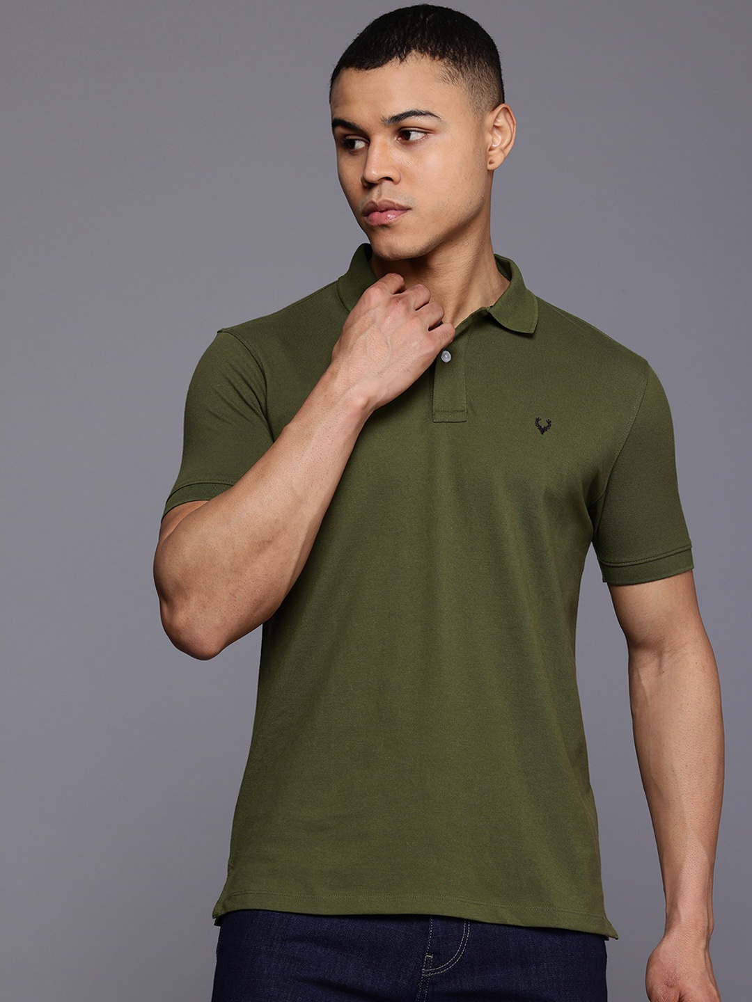 

Allen Solly Men Polo Collar T-shirt, Olive