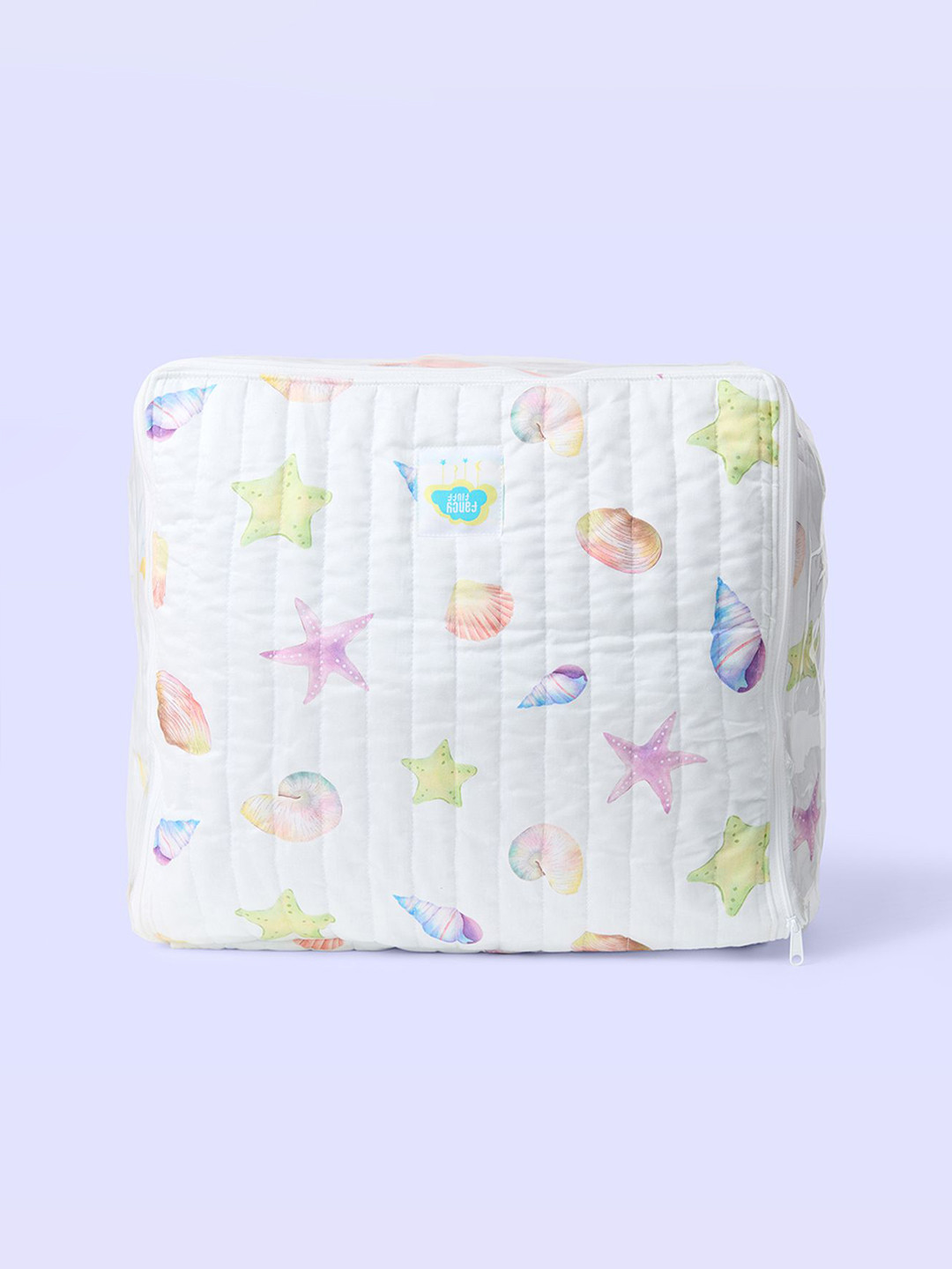 

Fancy Fluff Girls Textured Organic Cotton Storage Bag, White