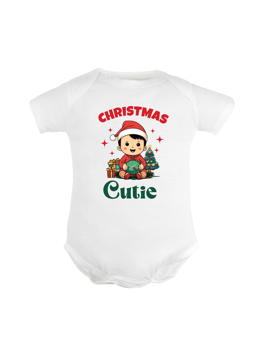 

FFLIRTYGO Infants Printed Pure Cotton Bodysuit, White
