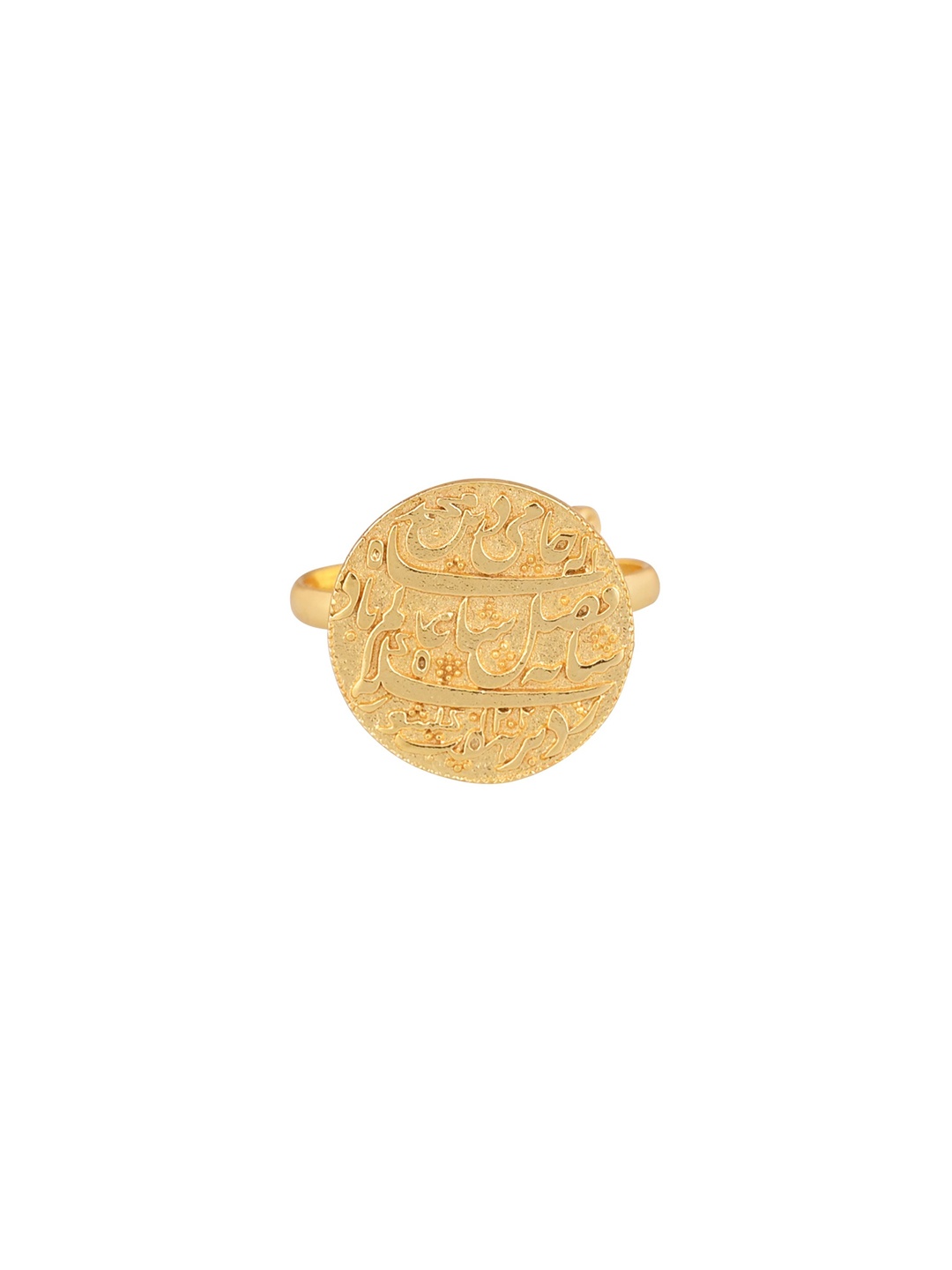 

House of Pataudi Gold-Plated Anti-Tarnish Adjustable Finger Ring