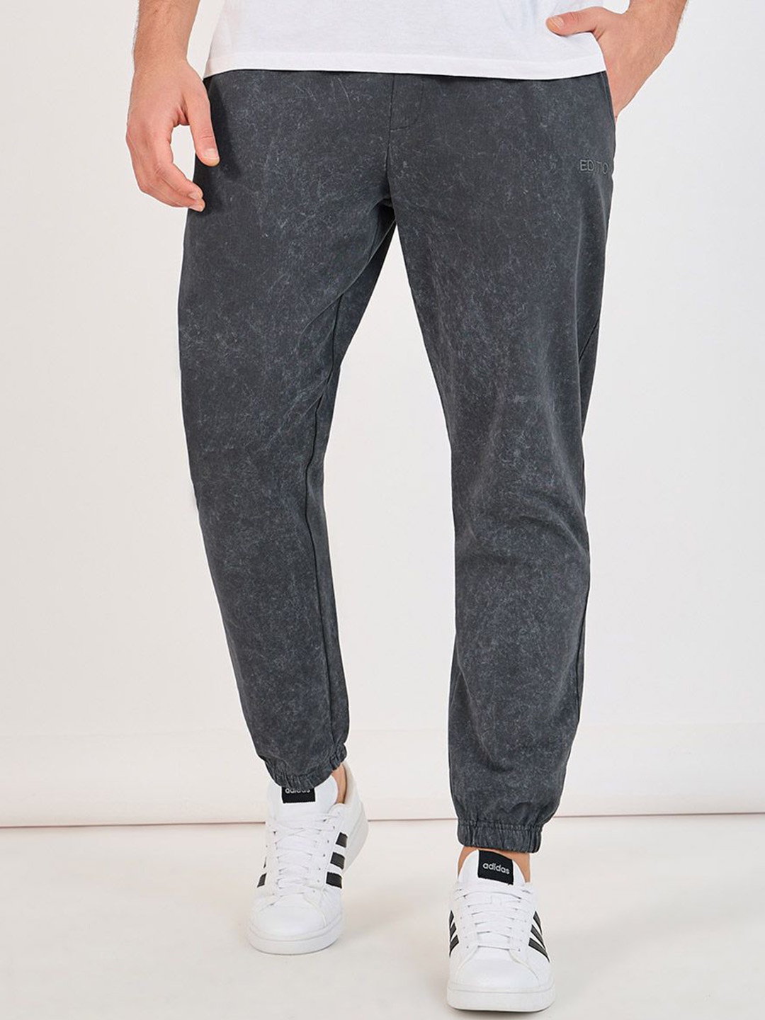 

Styli Men Slim Fit Pure Cotton Joggers Track Pants, Grey
