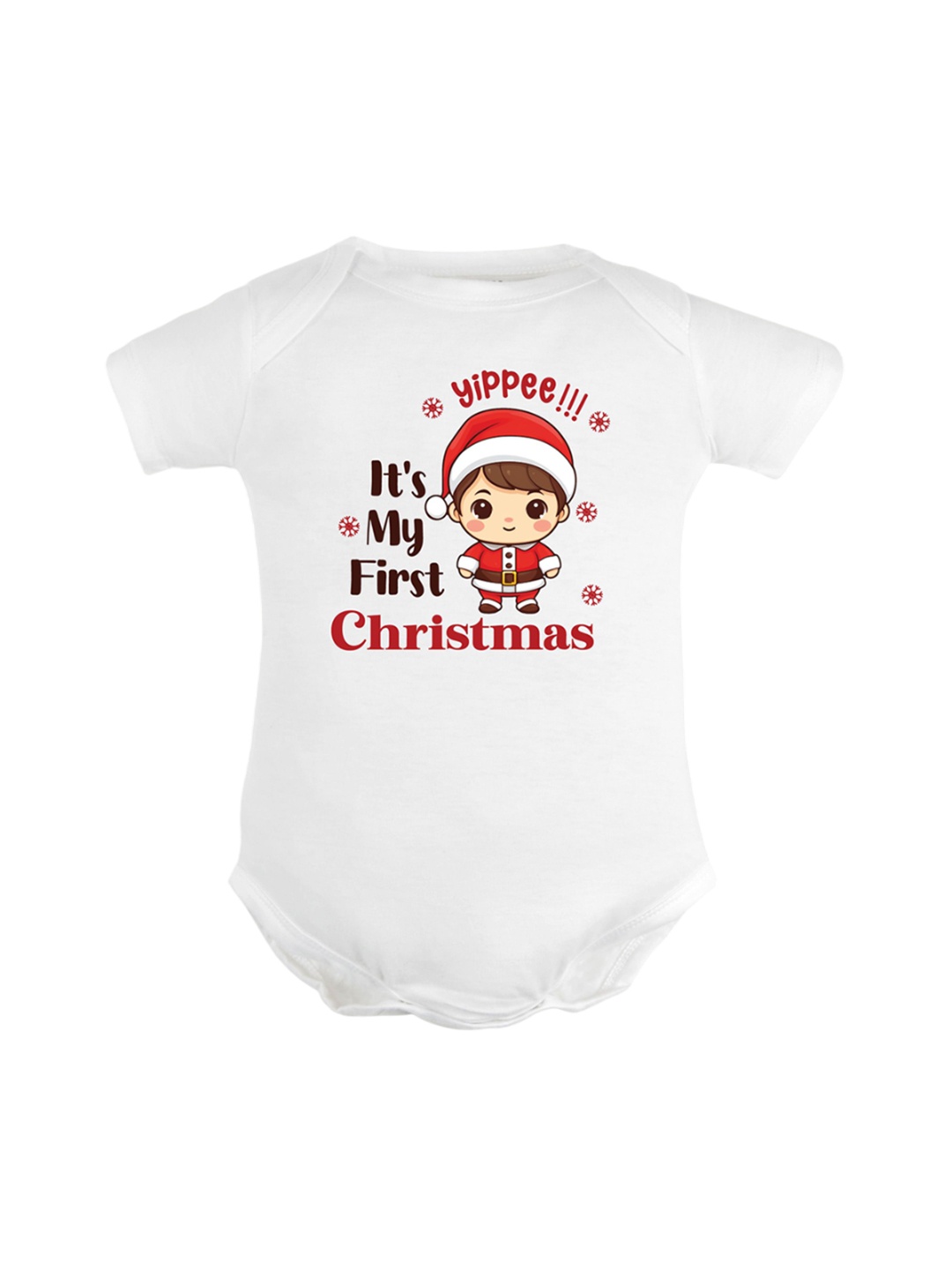 

FFLIRTYGO Infant Printed Pure Cotton Bodysuit, White