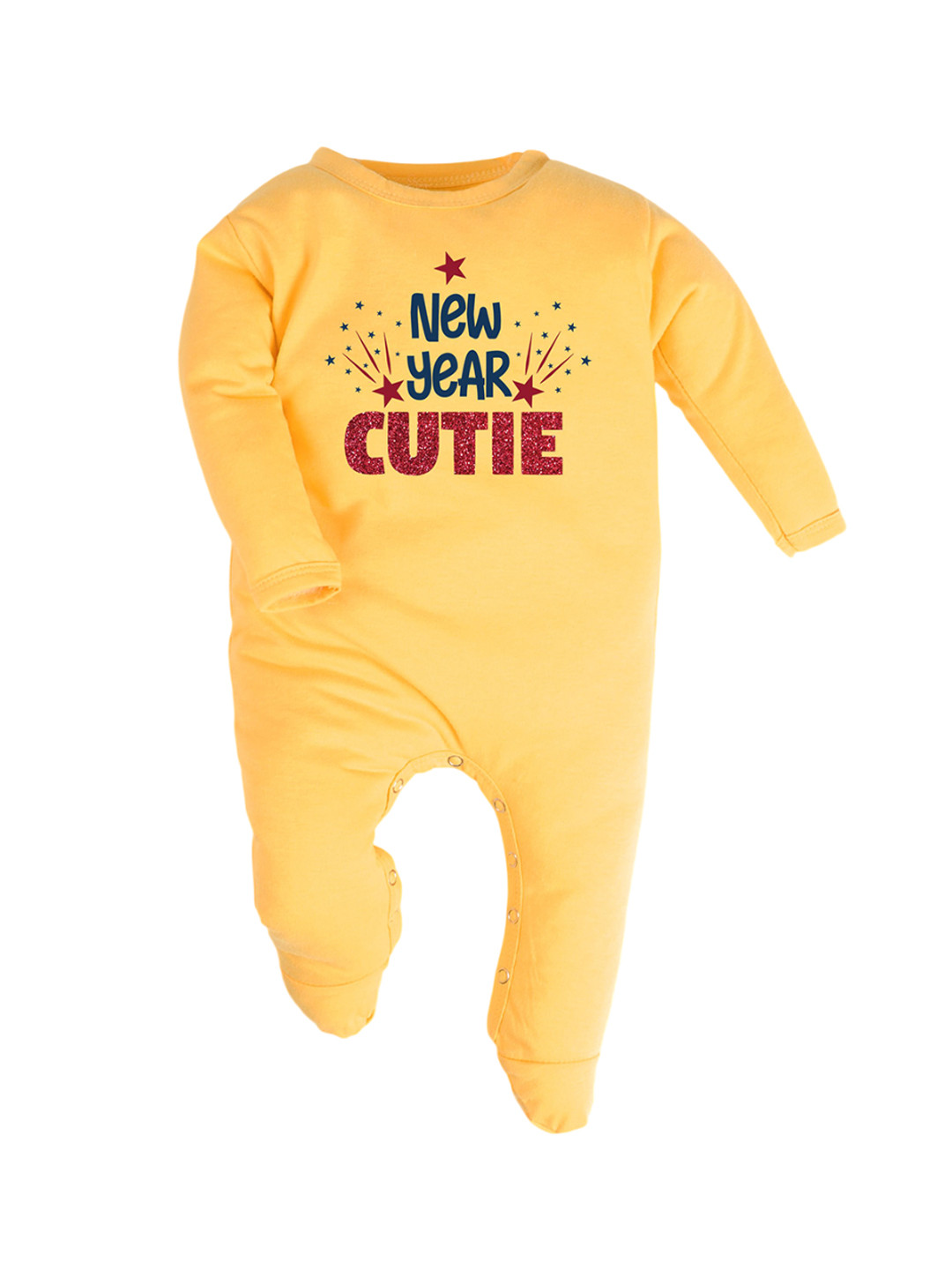 

FFLIRTYGO Infants Printed Pure Cotton Sleepsuit, Yellow
