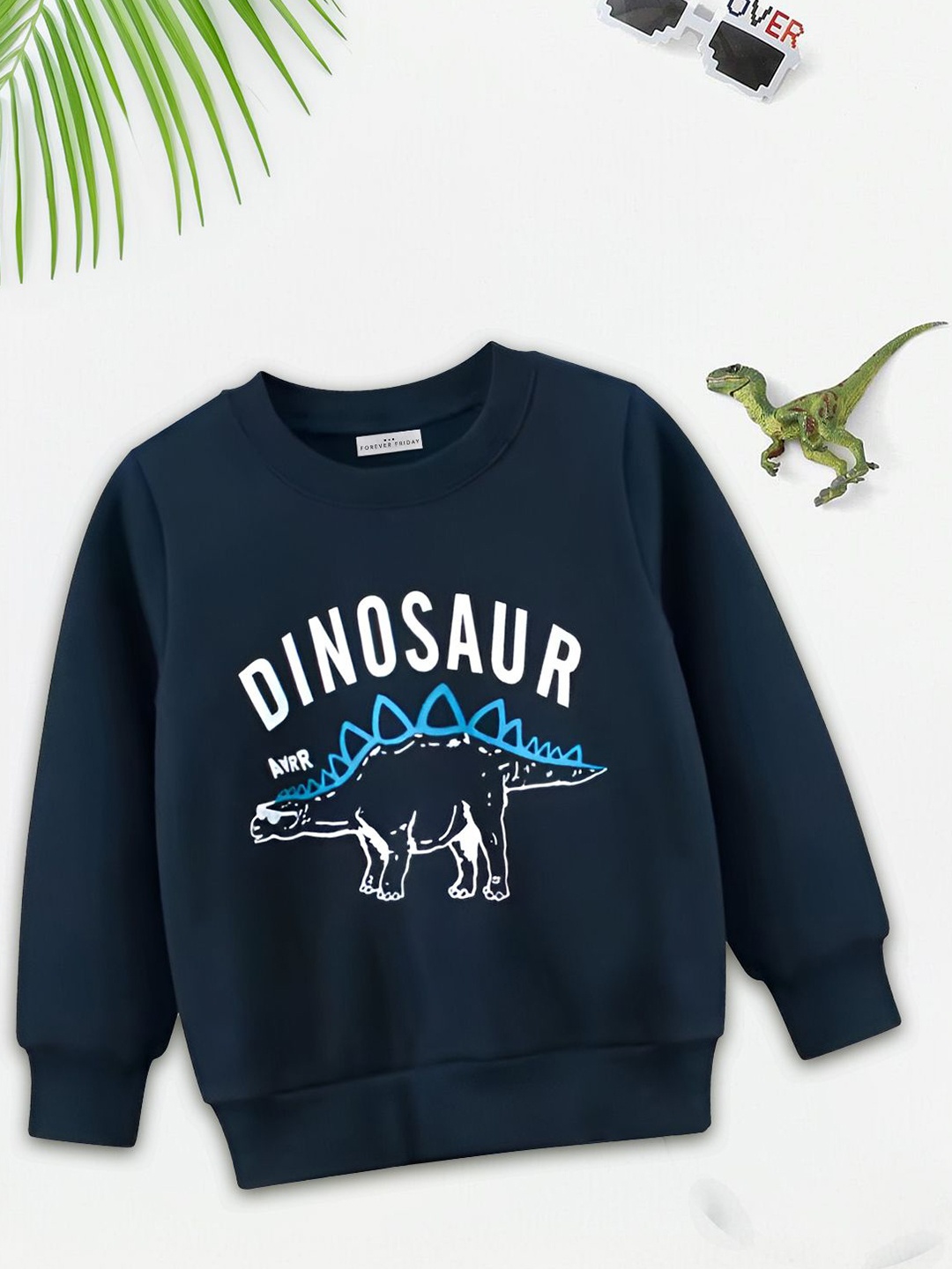 

FOREVER FRIDAY Boys Cotton Typography Printed Sweatshirt, Blue