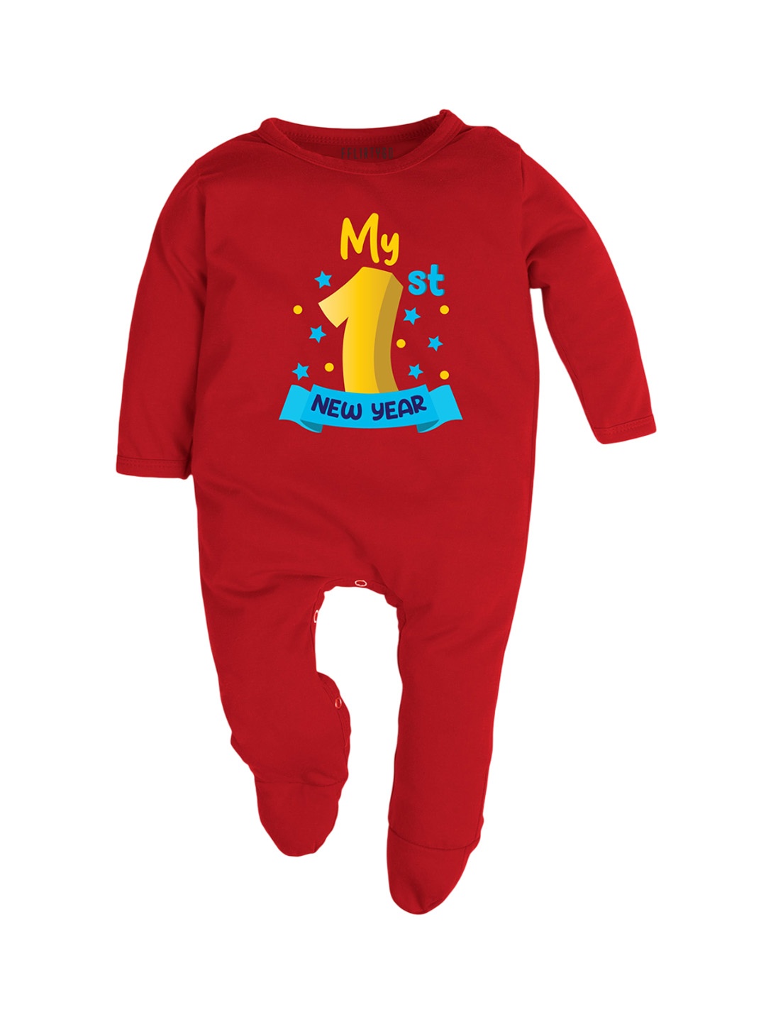 

FFLIRTYGO Infants Printed Pure Cotton Sleepsuit, Red