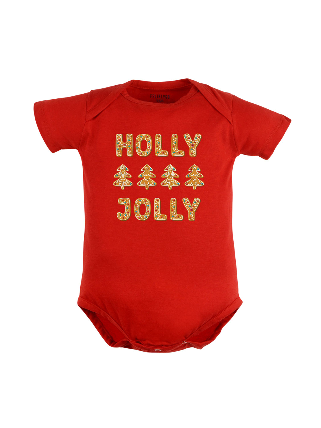 

FFLIRTYGO Infants Printed Pure Cotton Bodysuit, Red