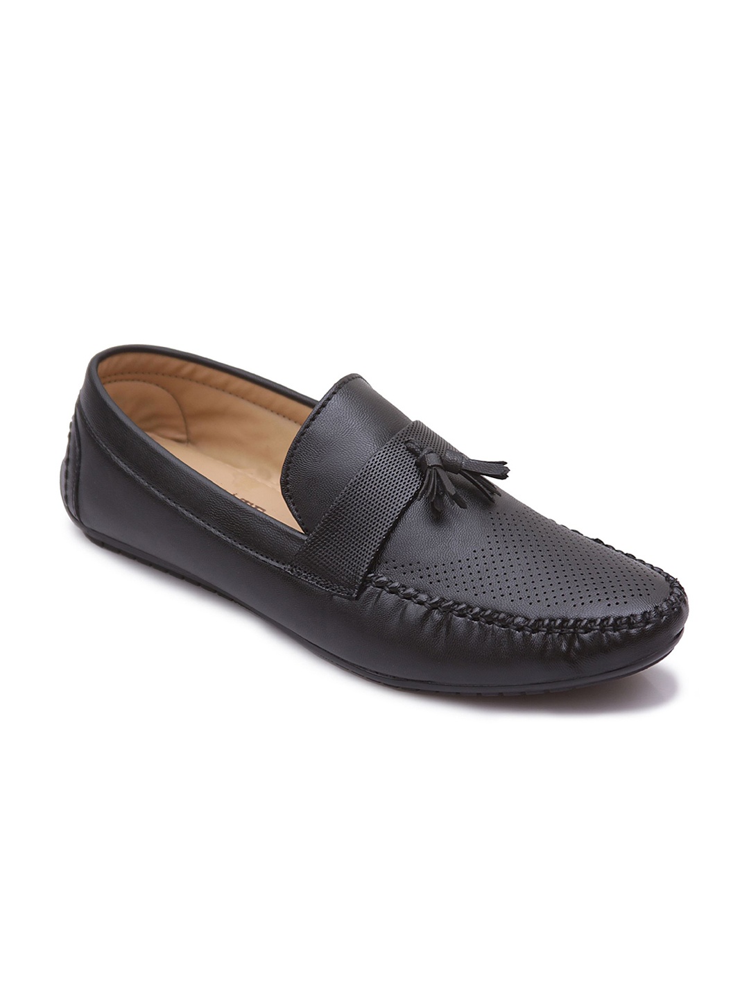 

VIV Men Textured Loafers, Black