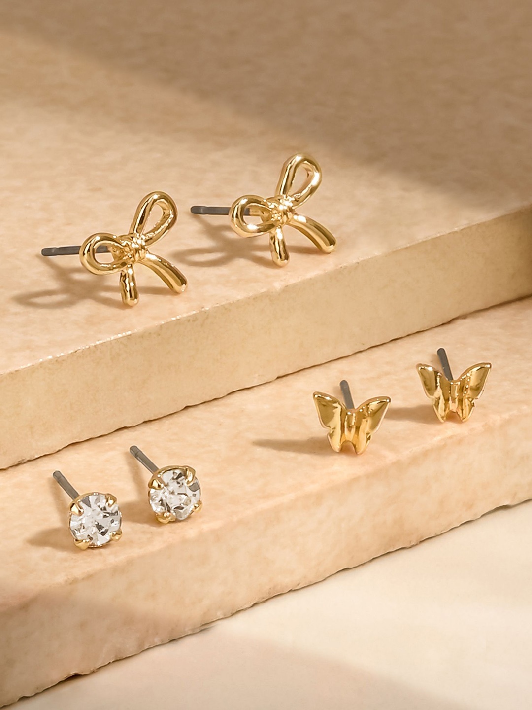 

Accessorize Contemporary Studs Earrings, Gold