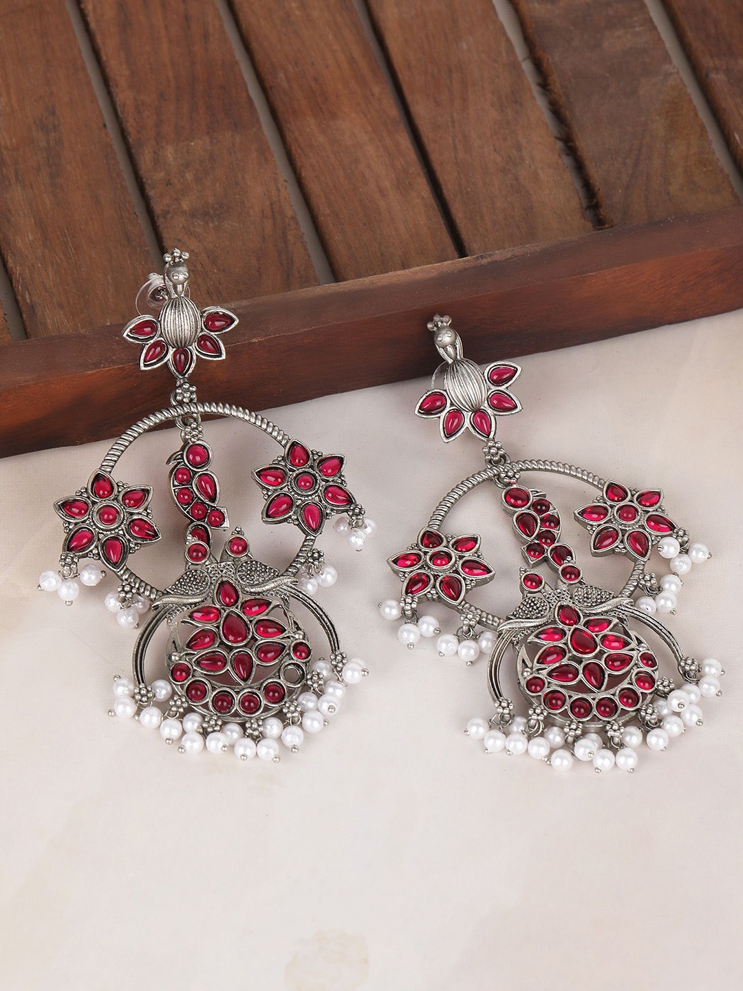 

Sangria Silver-Plated Drop Earrings