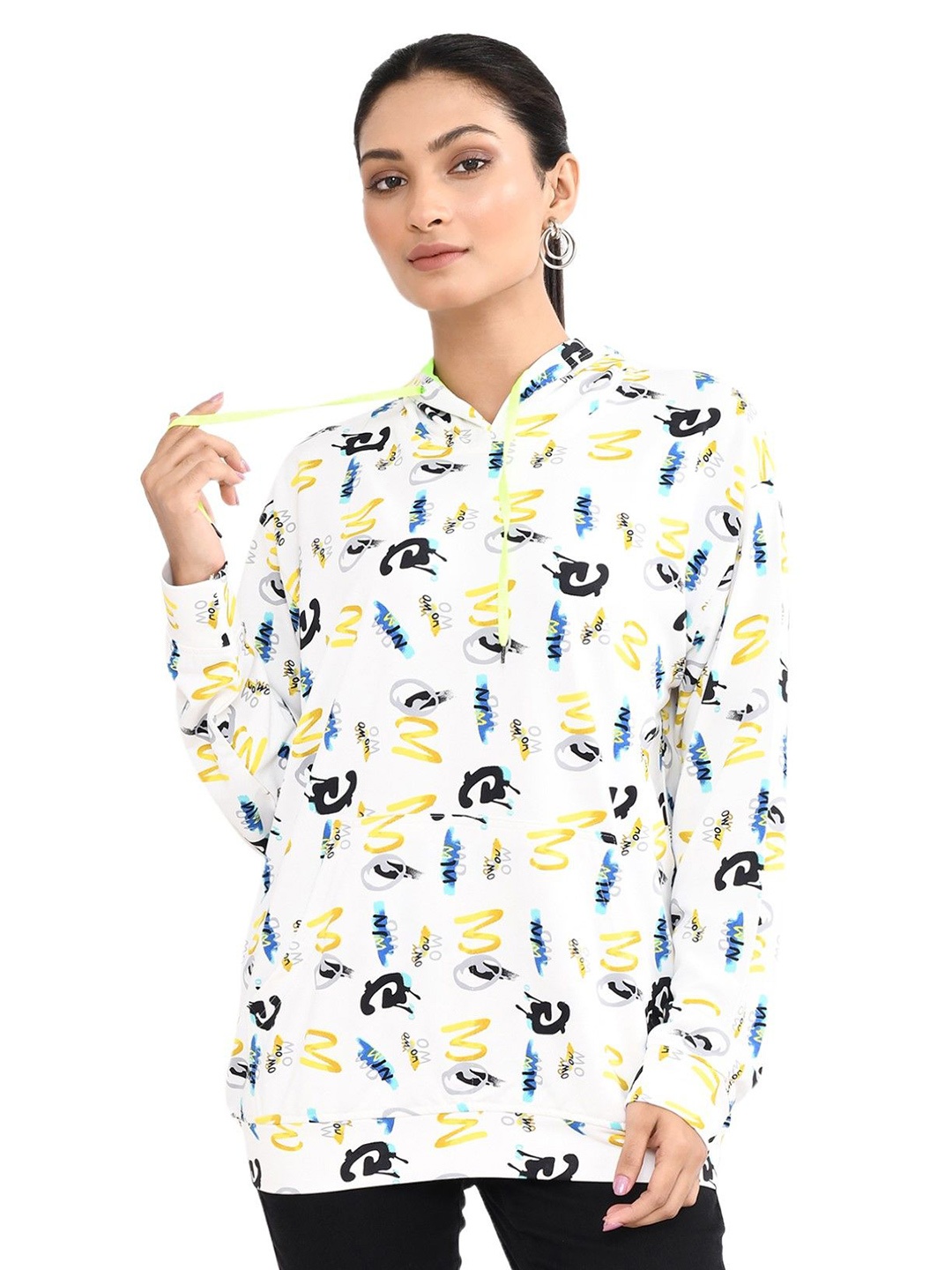 

RAPL Women Printed Hooded Pullover Sweatshirt, Multi