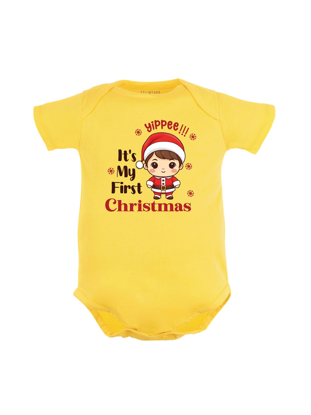 

FFLIRTYGO Infants Printed Pure Cotton Bodysuit, Yellow