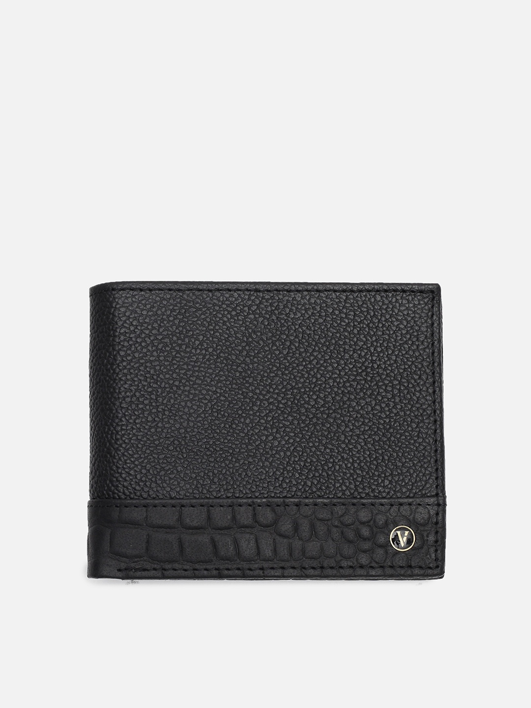 

Van Heusen Men Animal Textured Leather Two Fold Wallet, Black