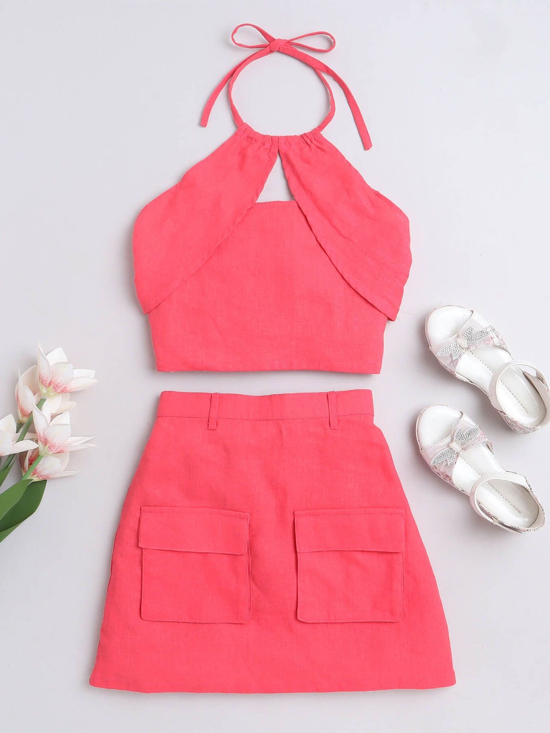 

taffykids Girls Top with Skirt, Coral
