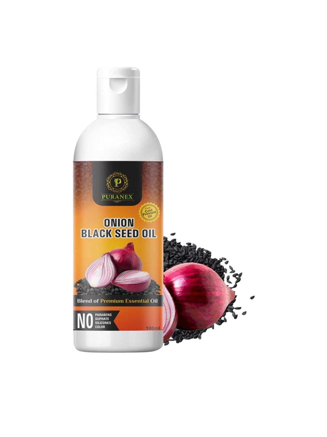

Puranex 100% Cold Pressed Onion Black Seed Hair Growth Oil - 100 ml, Transparent