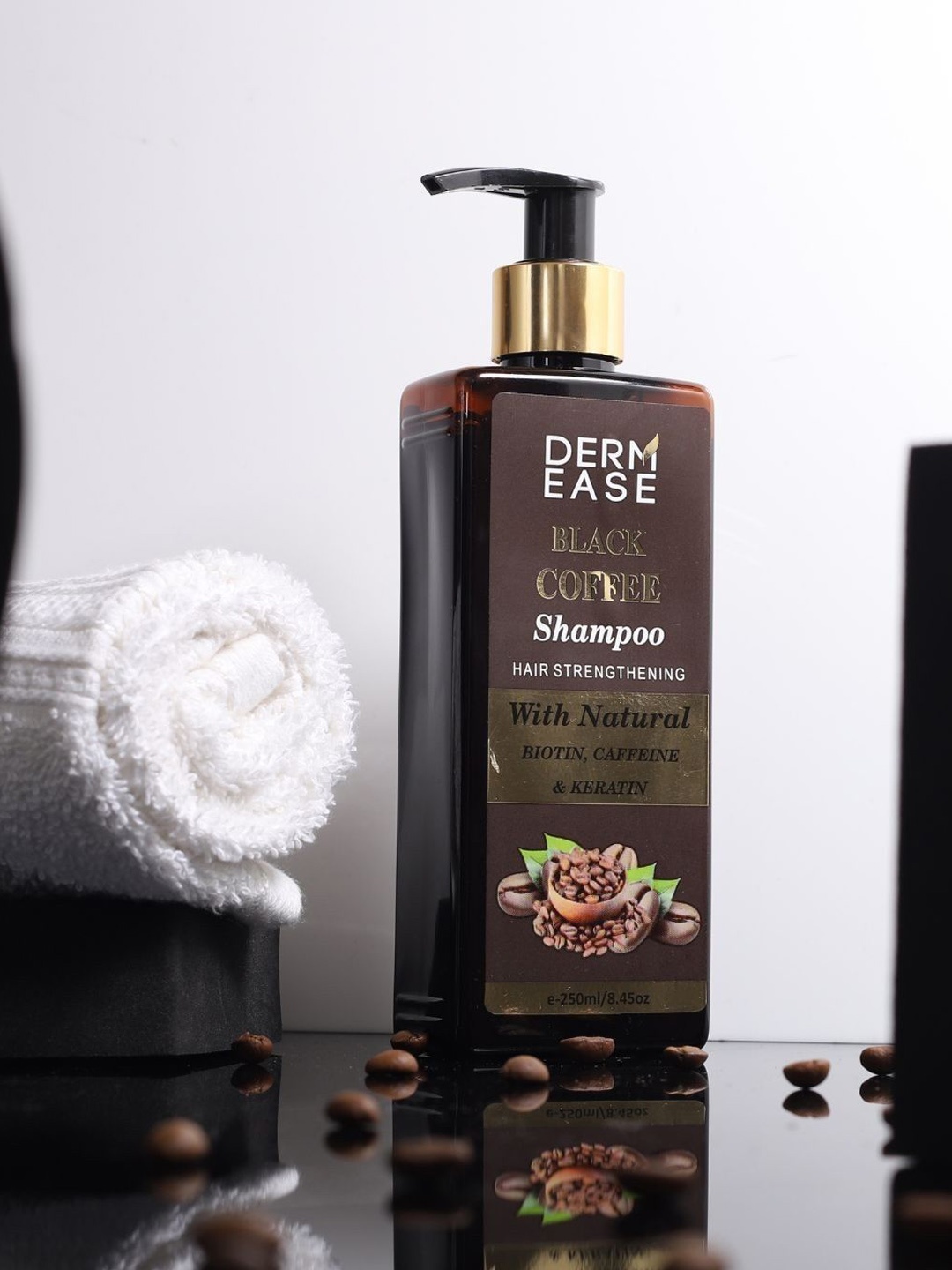 

DERMEASE Black Coffee Shampoo With Biotin & Caffeine - 250 ml, White