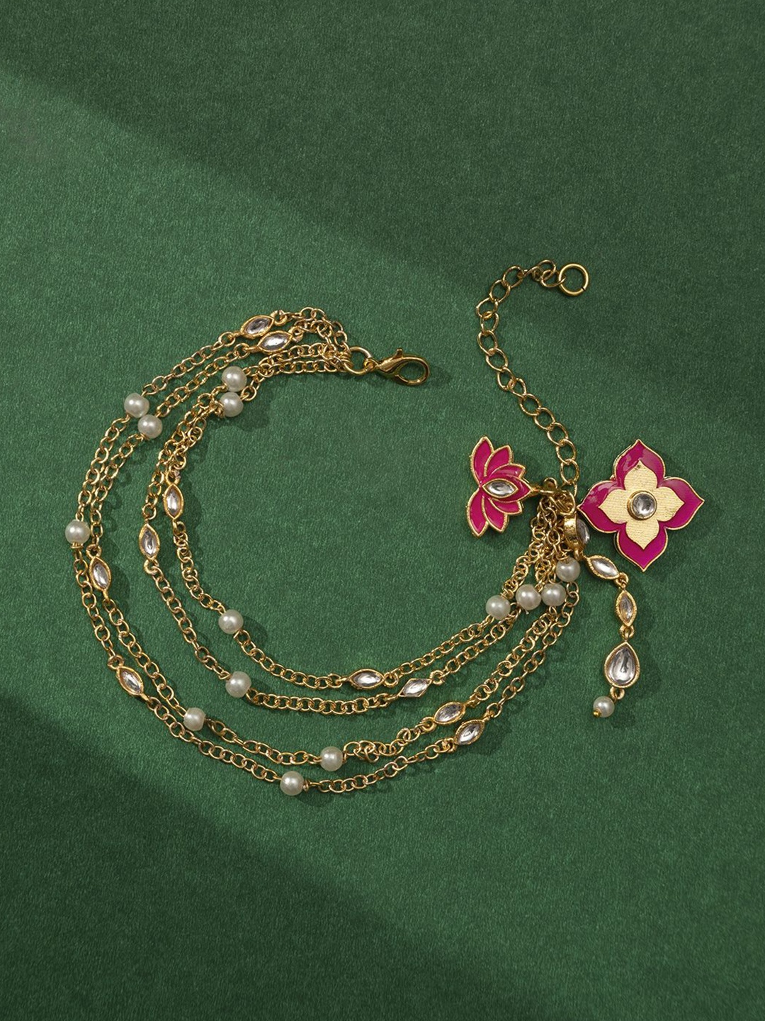 

TEEJH Women Handcrafted Gold-Plated Link Bracelet