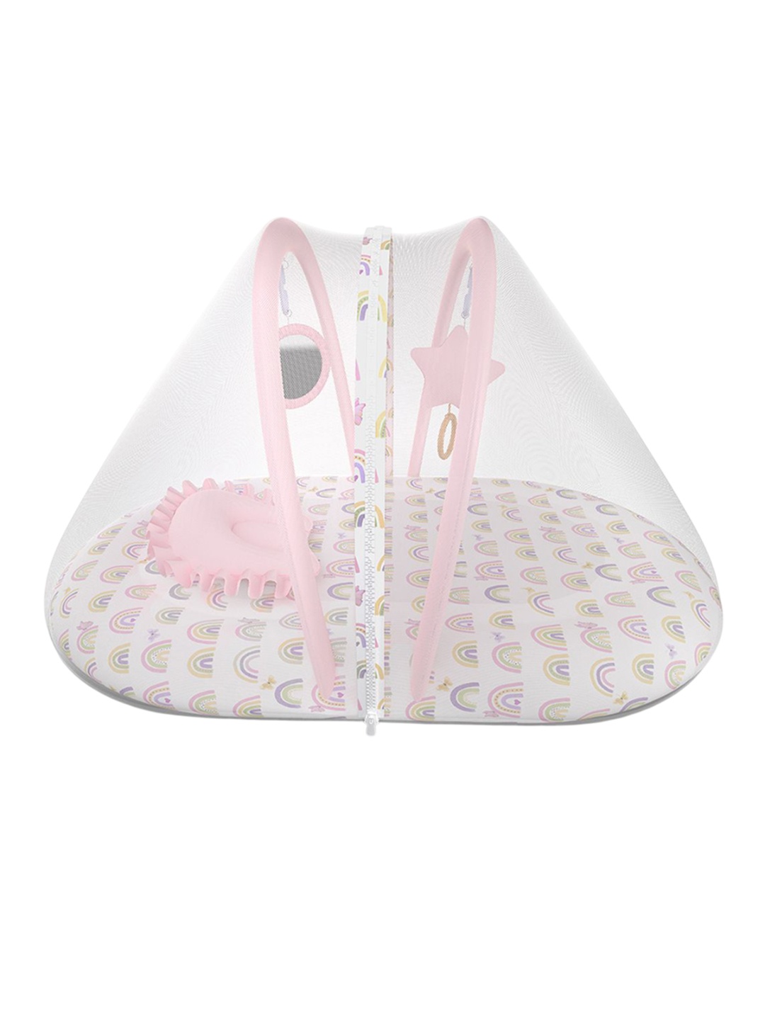 

Fancy Fluff Kids Printed Baby Mosquito Net Set, Pink