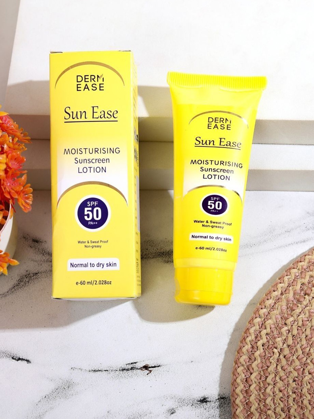 

DERMEASE Sun Ease Moisturizing Sunscreen Lotion SPF 50 PA++ - 60 ml, White