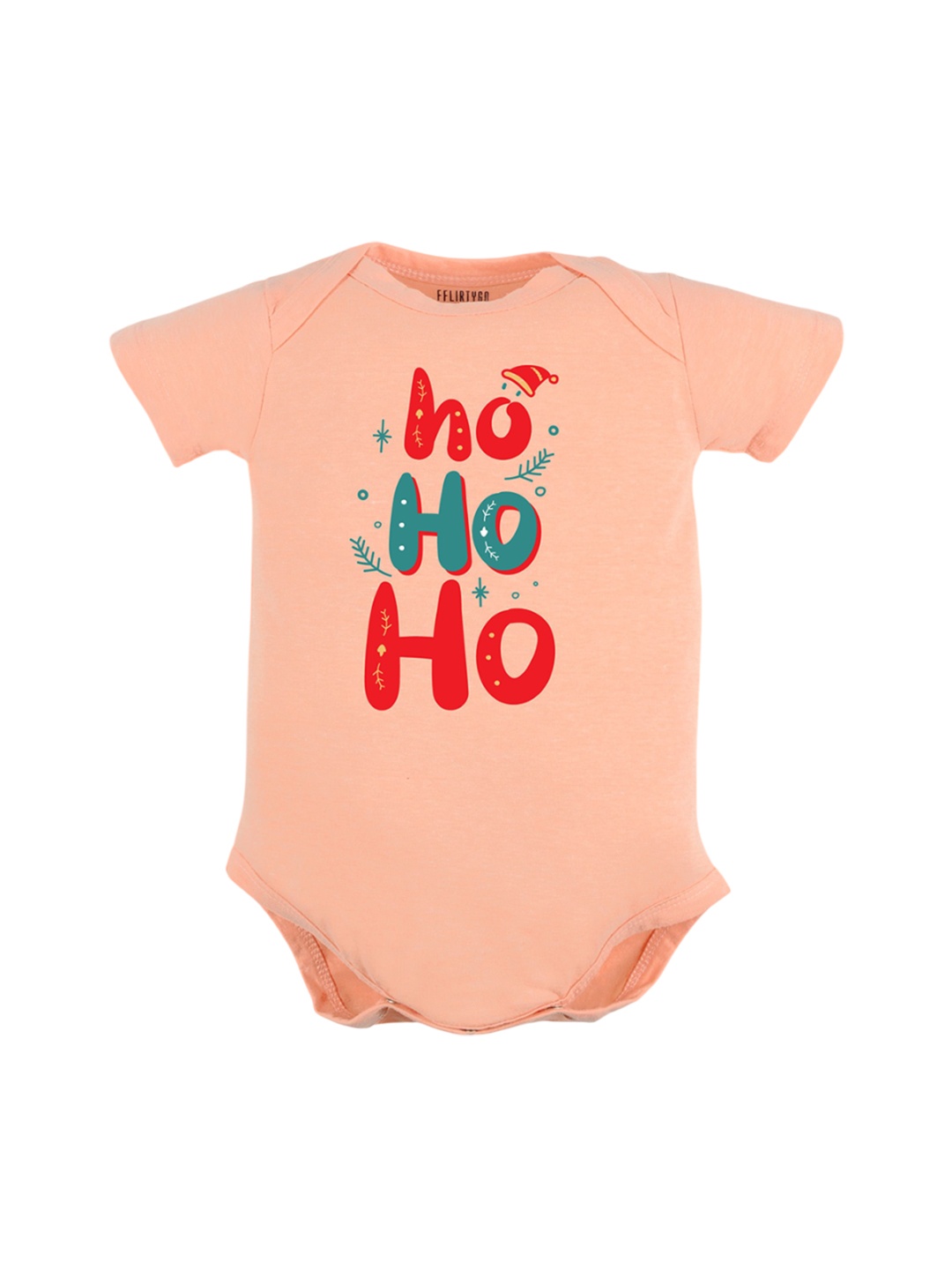 

FFLIRTYGO Infants Printed Pure Cotton Bodysuit, Peach