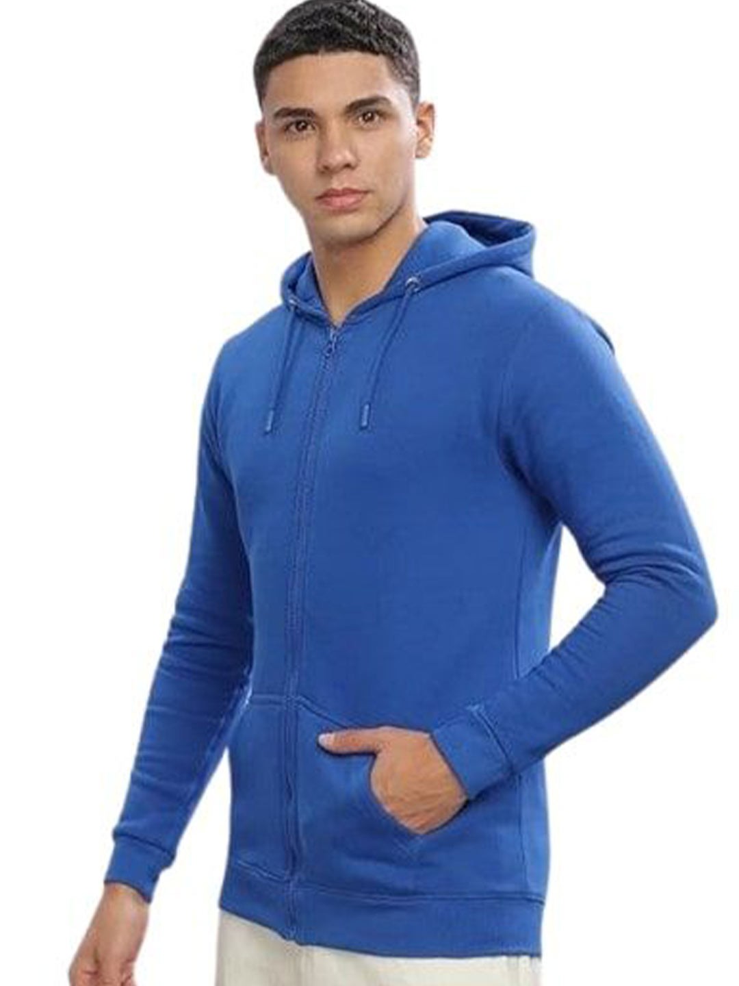 

GAINELL Men Hooded Front-Open Sweatshirt, Red