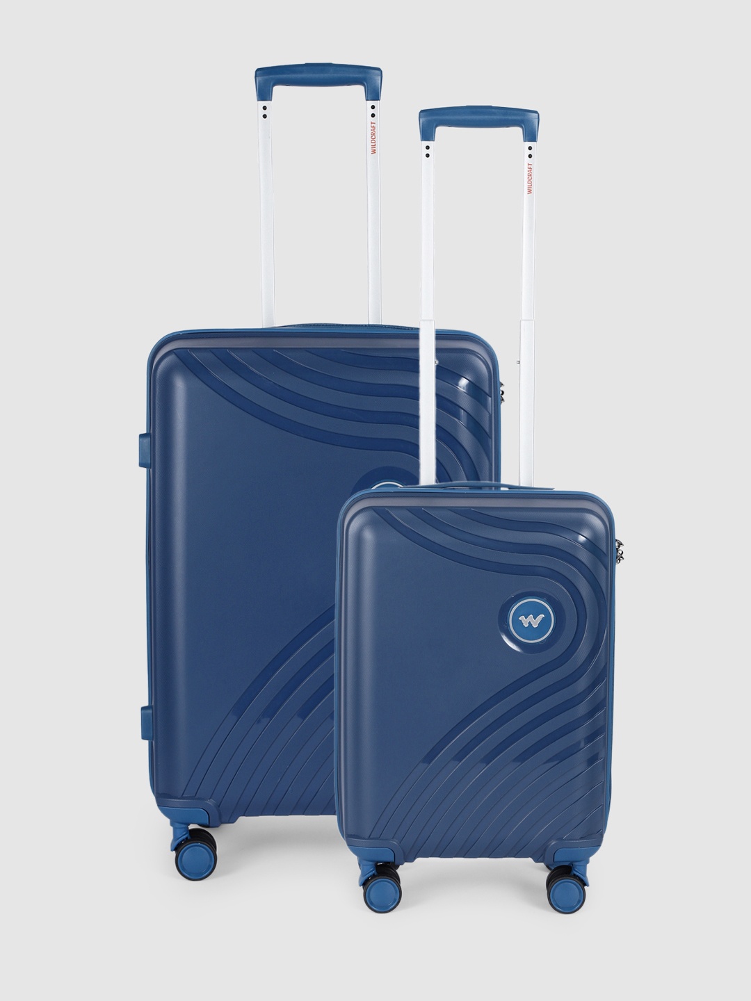 

Wildcraft Set of 2 Onyx Trolley Suitcases - Cabin & Medium, Navy blue