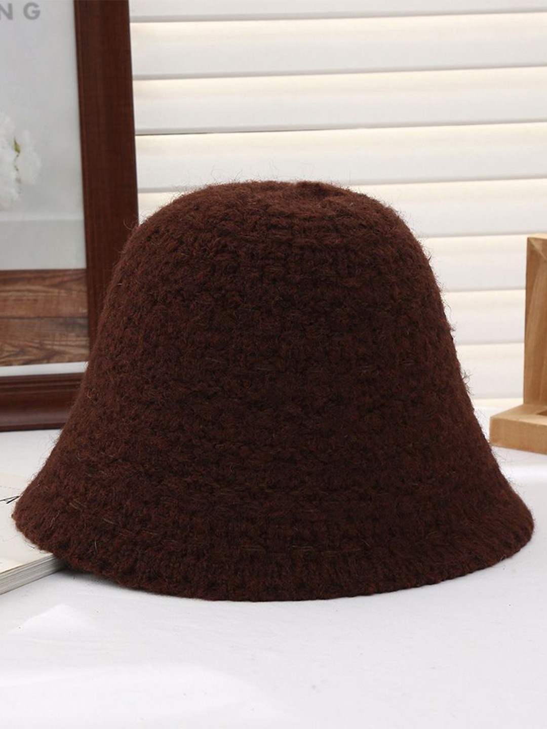 

StyleCast x Revolte Women Self Design Beanie, Coffee brown