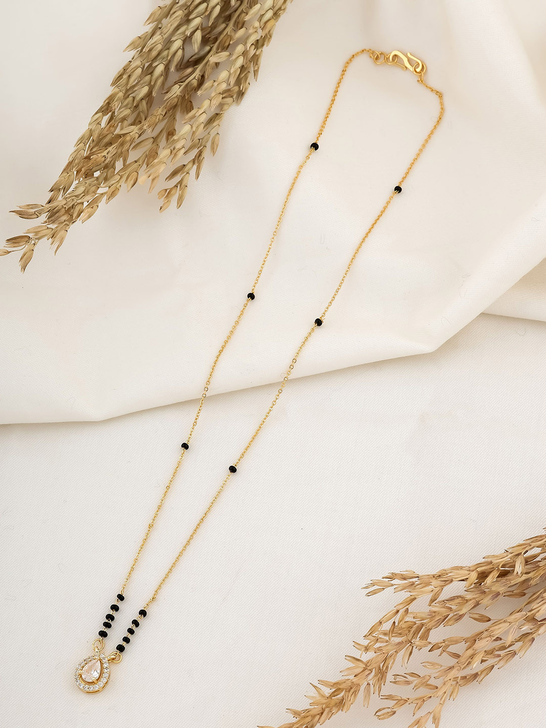 

Wynona Gold-Plated Stone Studded & Beaded Mangalsutra
