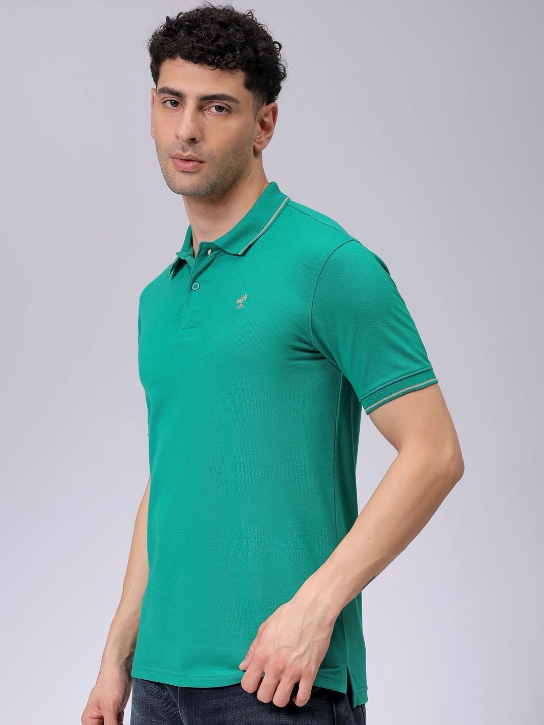 

The Indian Garage Co Men Polo Collar T-shirt, Green