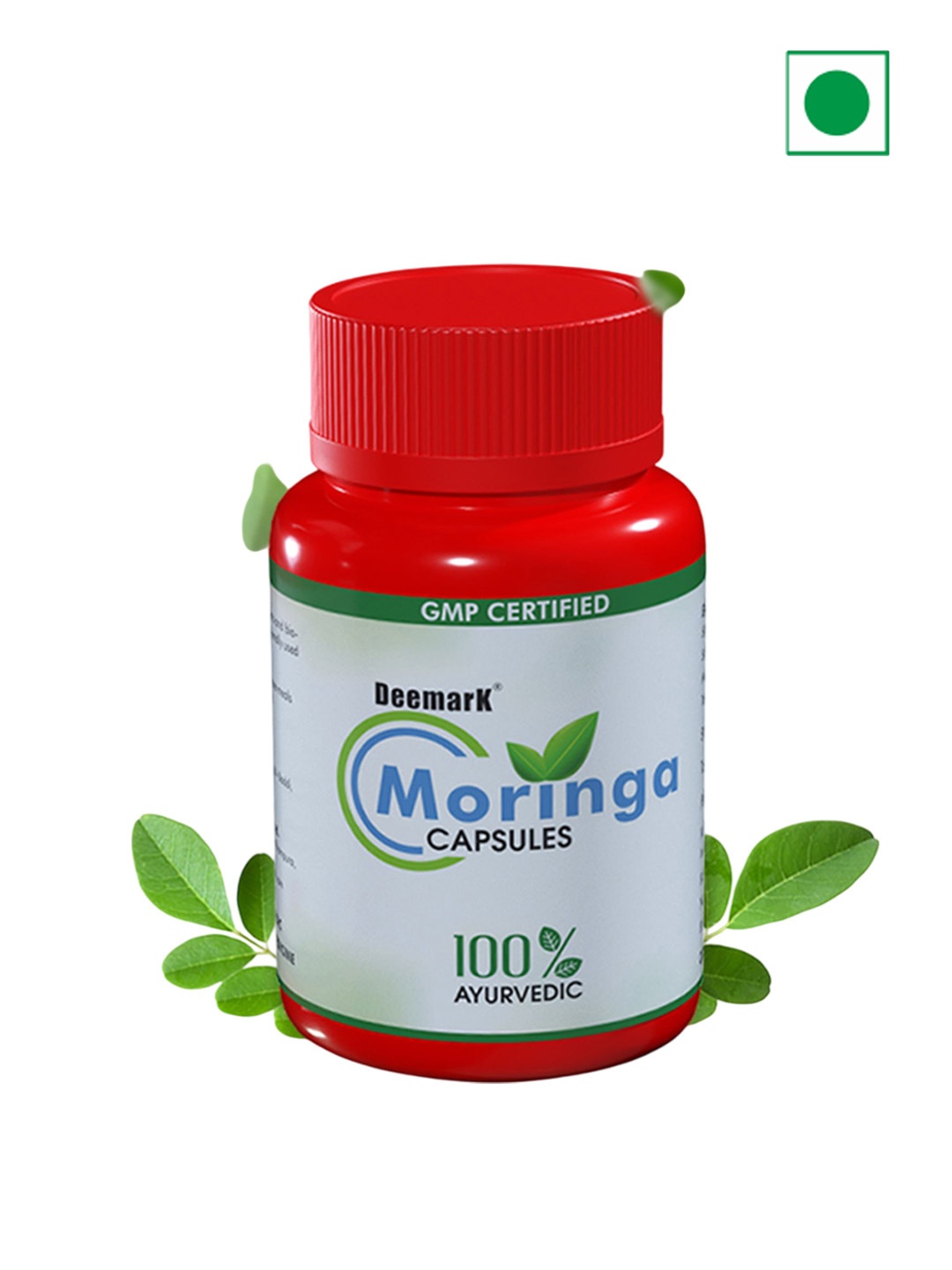 

DEEMARK Moringa Capsules To Boost Overall Health Naturally - 60 Capsules, Green