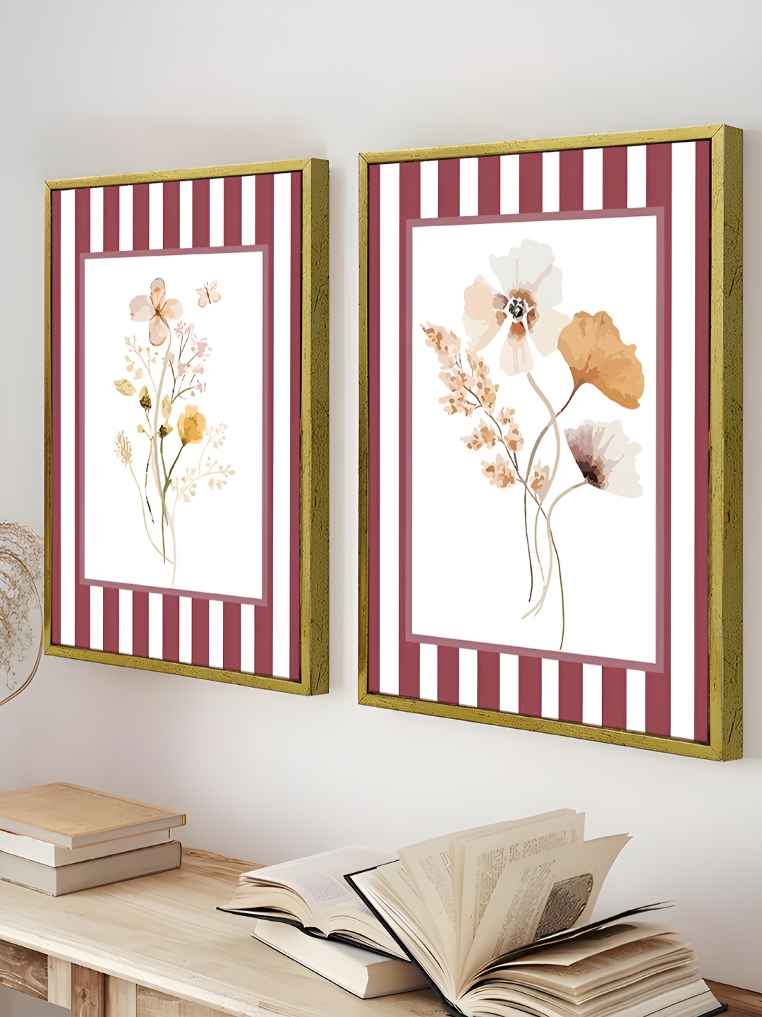 

Art Street White & Brown 2 Piece Canvas Floral and Botanical Wall Paintings