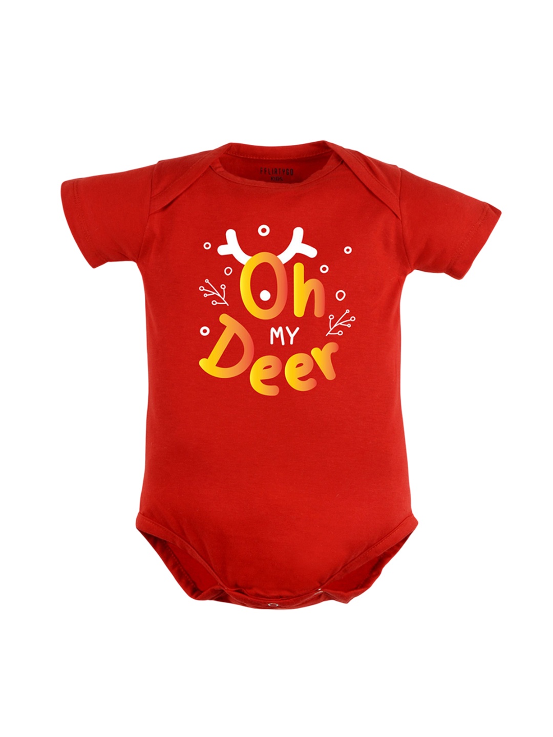 

FFLIRTYGO Infant Printed Pure Cotton Bodysuit, Red