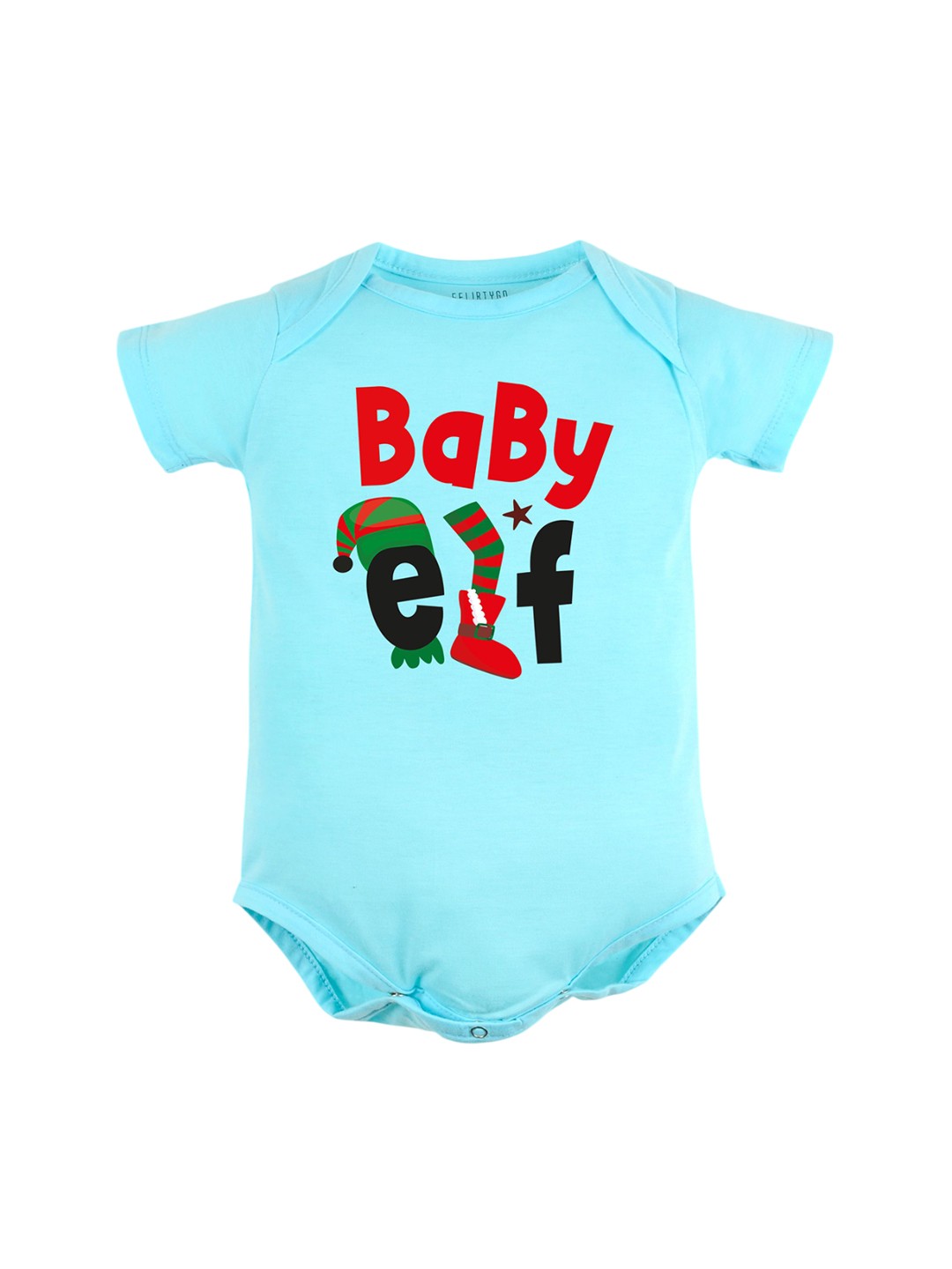 

FFLIRTYGO Infants Printed Pure Cotton Bodysuit, Turquoise blue