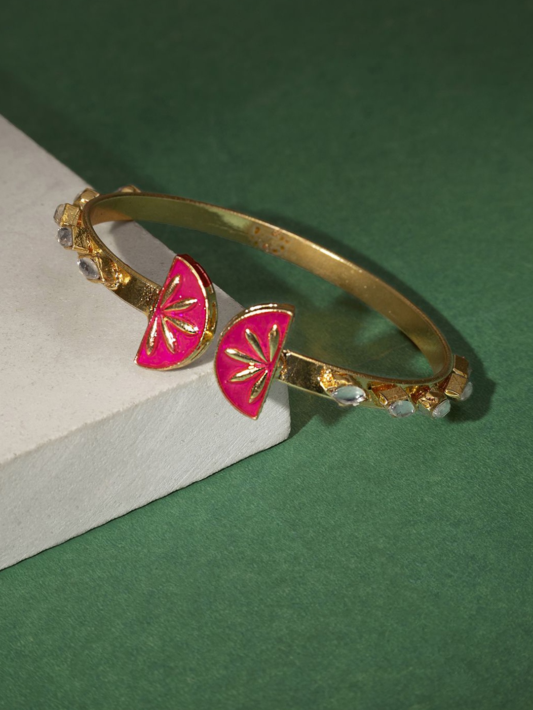 

TEEJH Women Handcrafted Gold-Plated Bangle-Style Bracelet