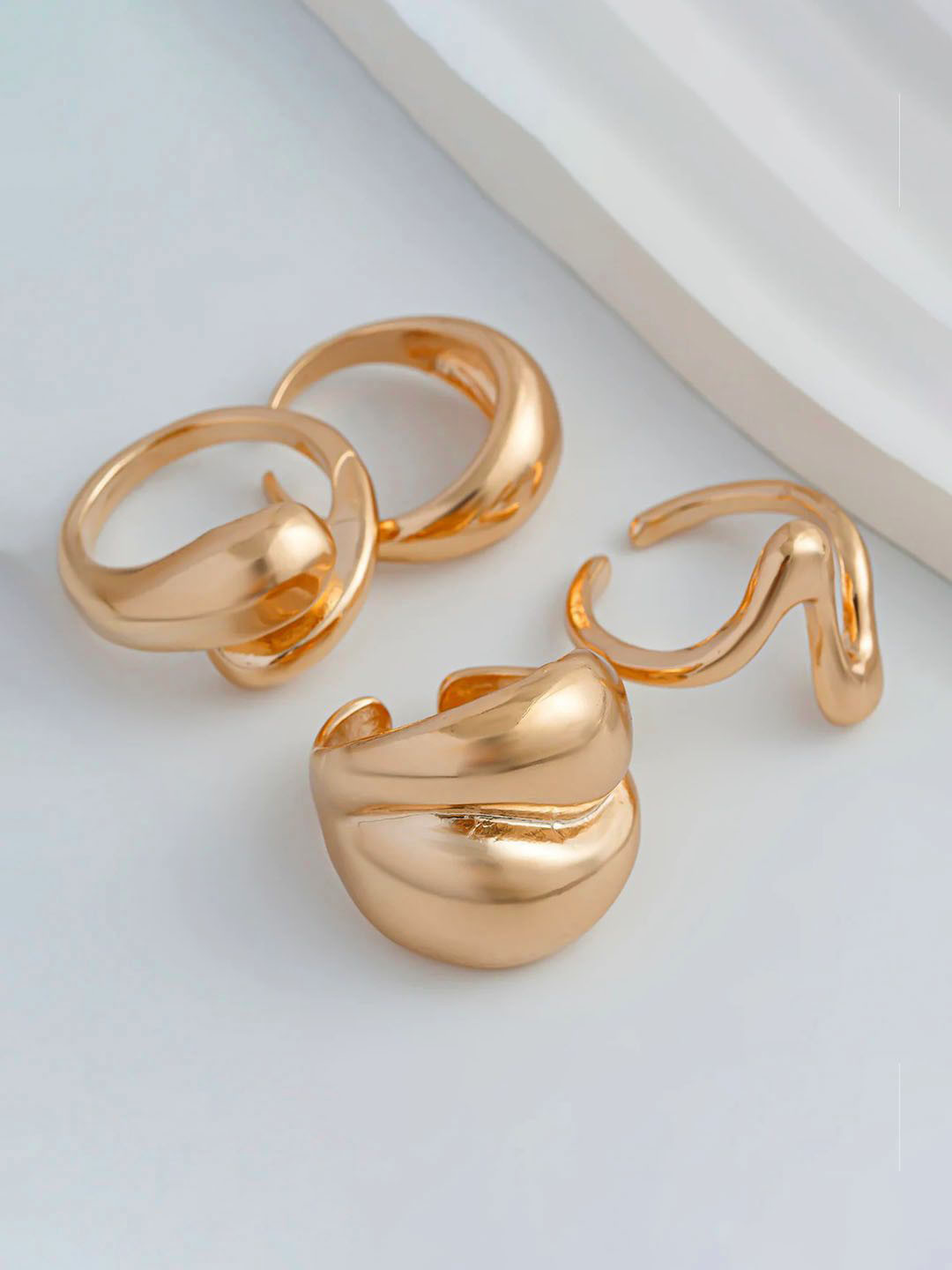 

Jewels Galaxy 4Pcs Gold-Plated Finger Ring