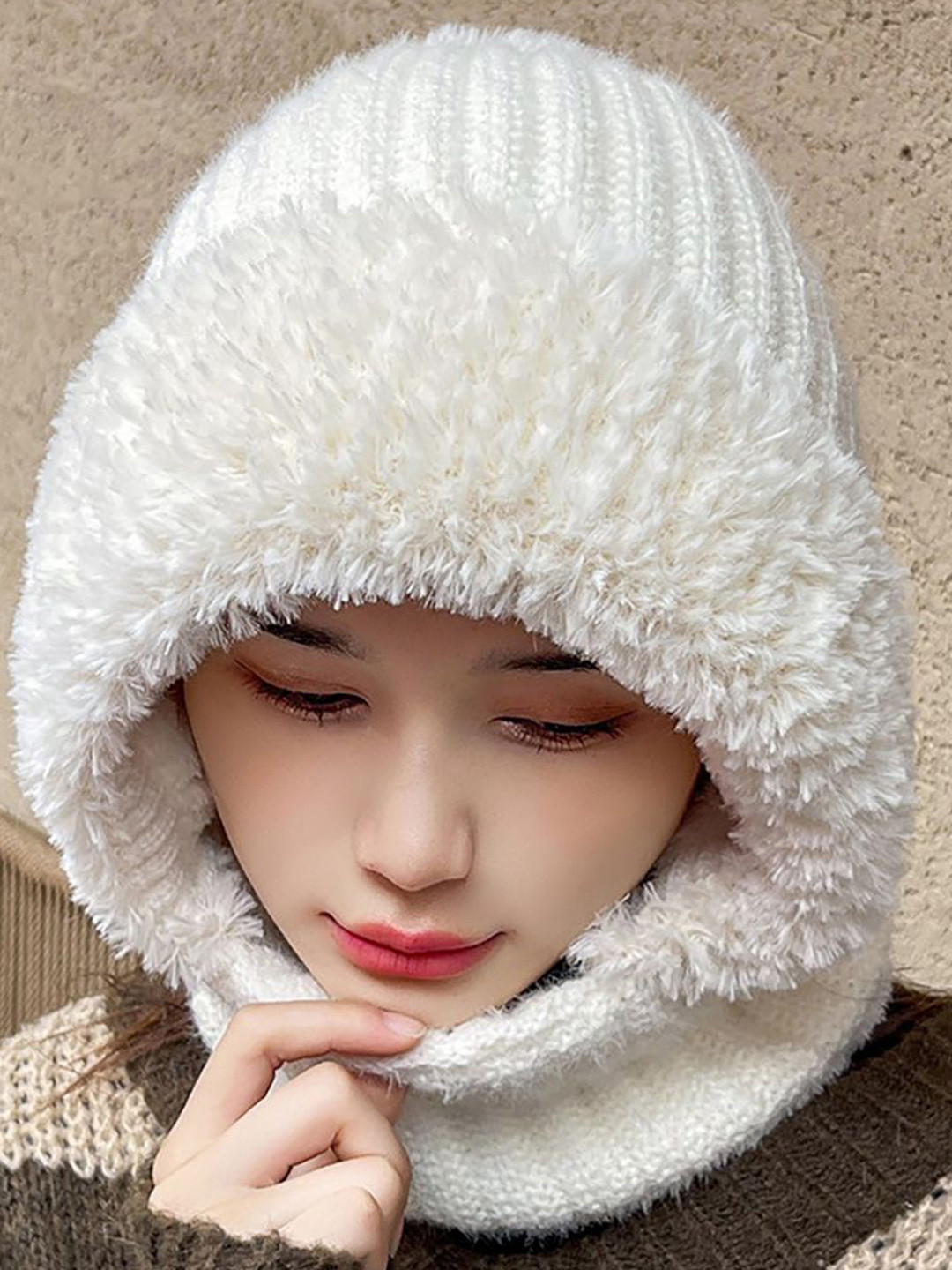 

StyleCast x Revolte Women Acrylic Balaclava Caps, White