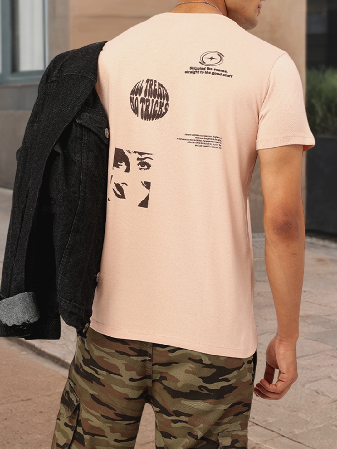 

Kook N Keech Pattern Play Graphic Printed T-shirt, Peach