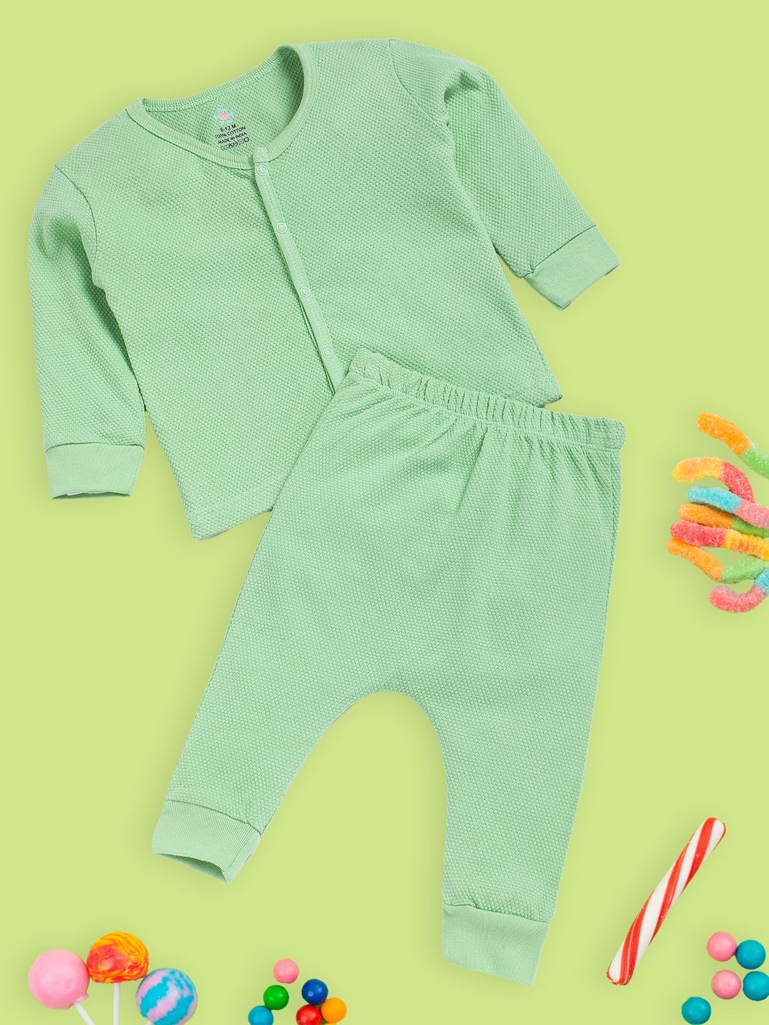 

The Mom Store Unisex Kids Top with Pyjamas, Green