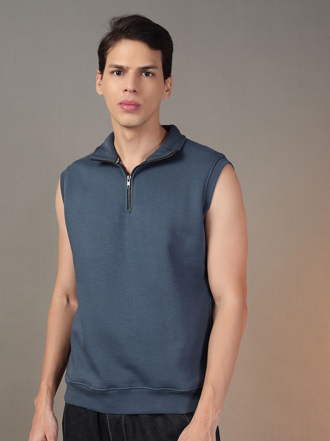 

FCK GOLD Men Mock Collar Pullover Sweatshirt, Teal