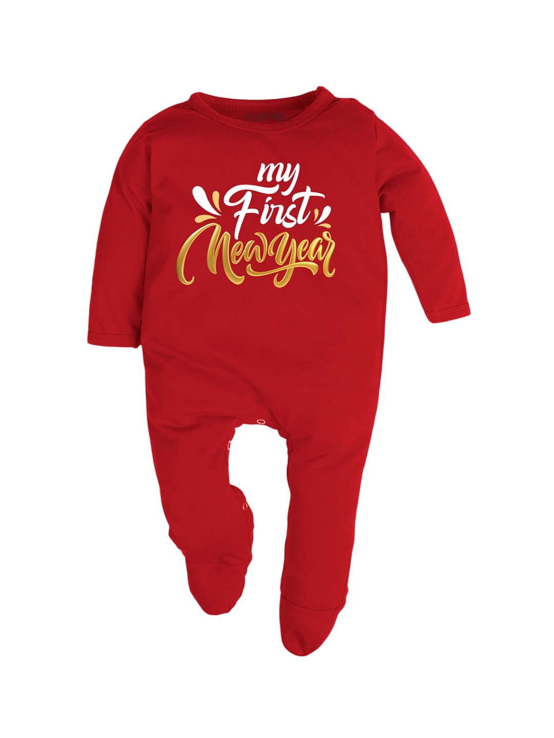 

FFLIRTYGO Infants Printed Pure Cotton Sleepsuit, Red