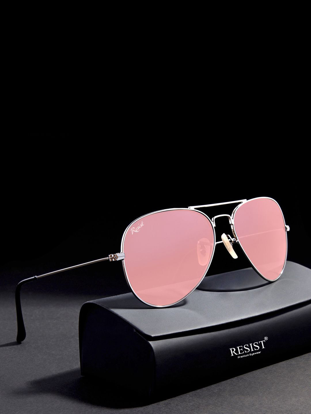 

RESIST EYEWEAR Unisex UV Protected Aviator Sunglasses AIRCRAFTS SILVER PINK CANDY 1