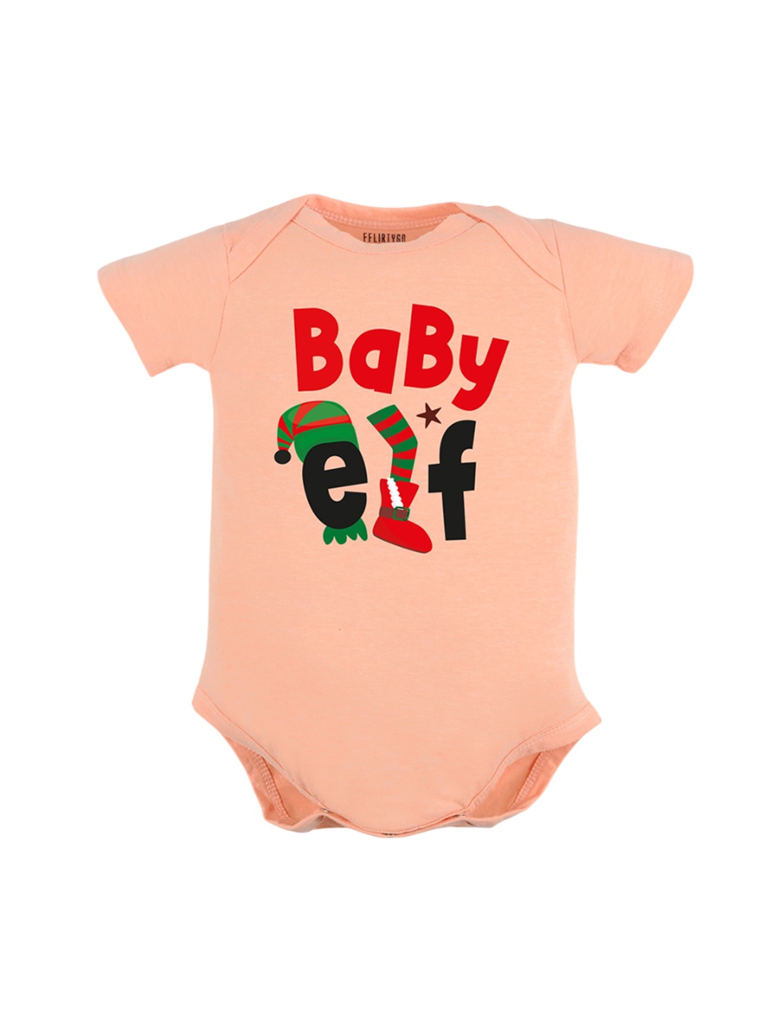 

FFLIRTYGO Infants Printed Pure Cotton Bodysuit, Peach