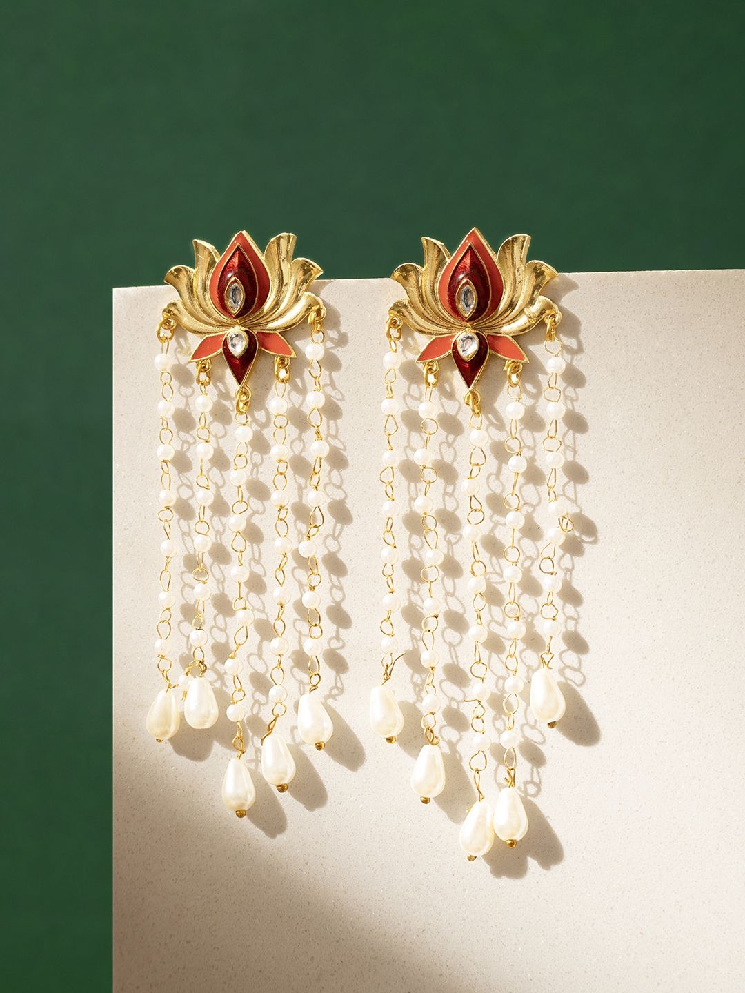 

TEEJH Contemporary Drop Earrings, Maroon