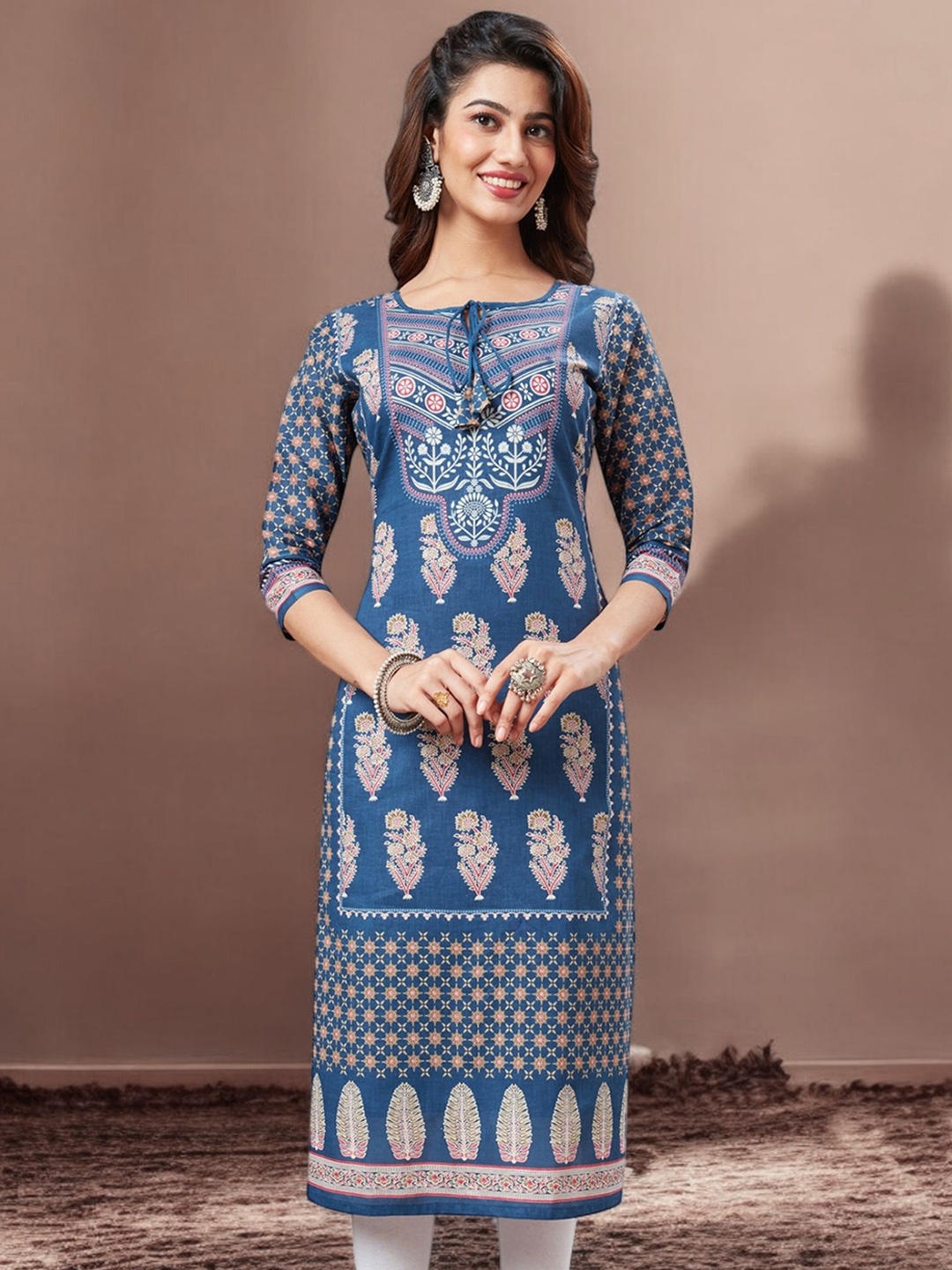 

Jevi Prints Women Ethnic Motifs Printed Kurta, Blue